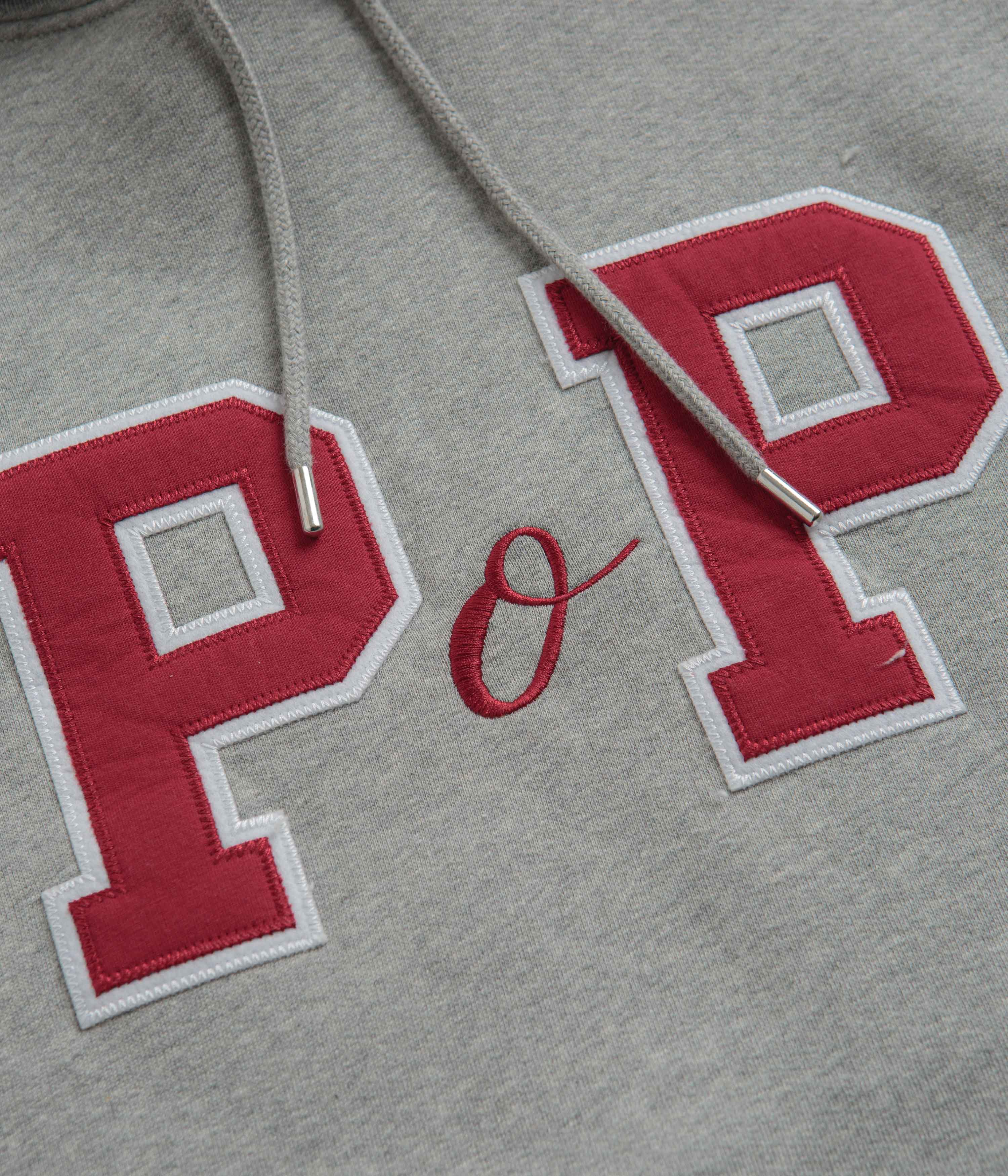 Pop Trading Company College P Hoodie - Grey Heather - Image 4