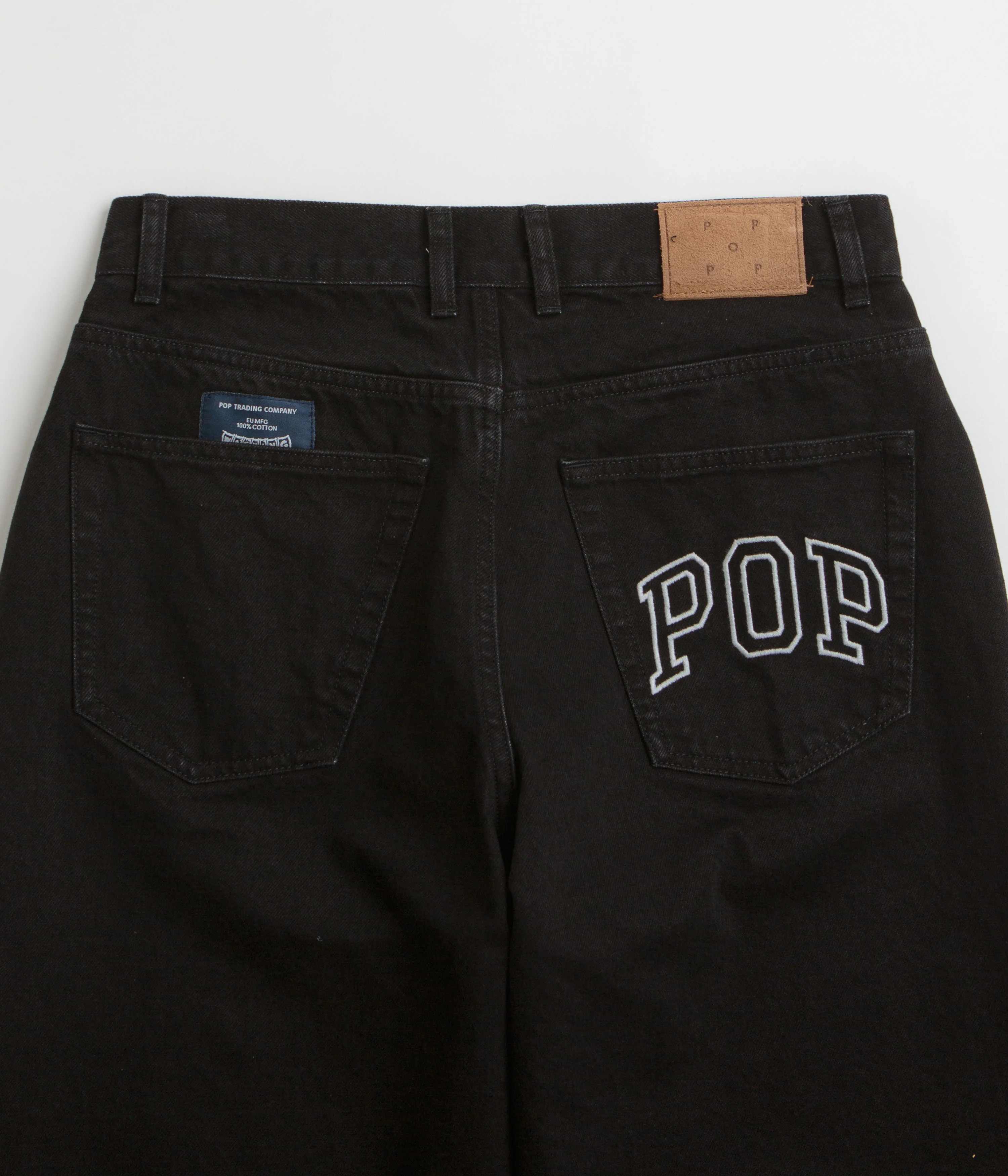Pop Trading Company DRS Denim Arch Pants - Rinsed Black - Image 6