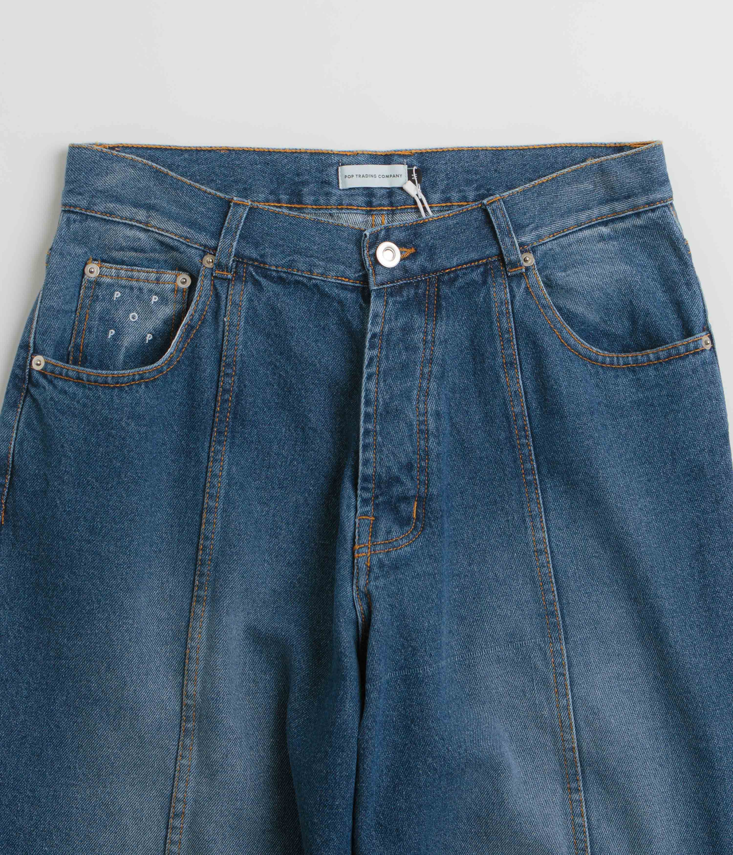 Pop Trading Company DRS Denim Seam Pants - Washed Denim - Image 4