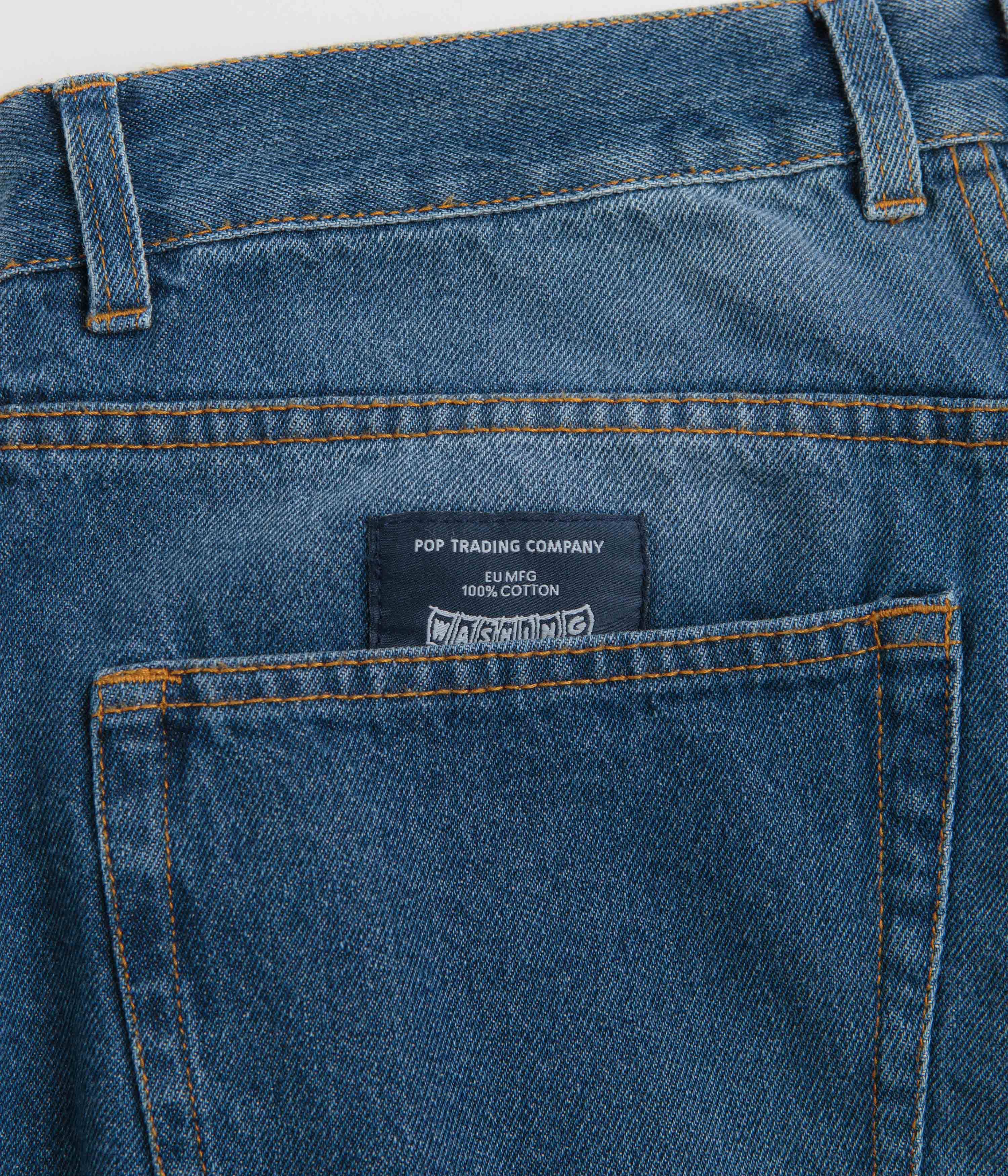 Pop Trading Company DRS Denim Seam Pants - Washed Denim - Image 9
