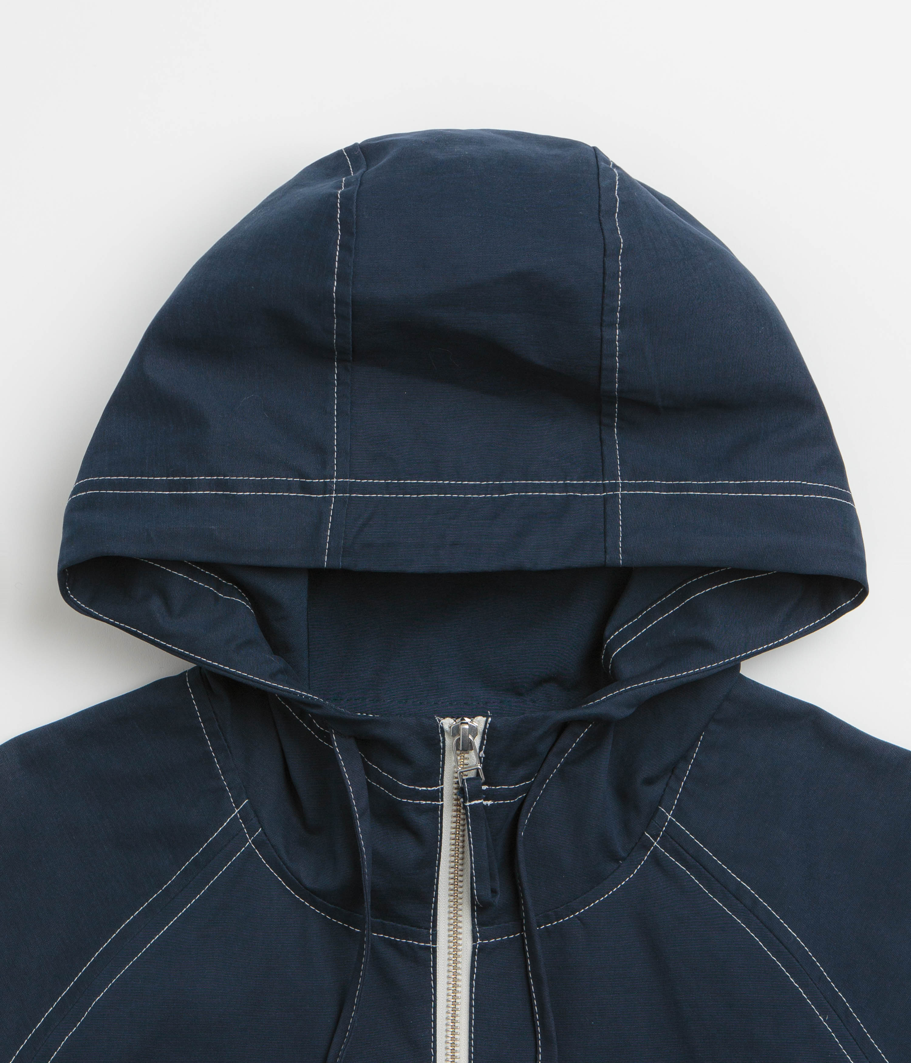 Pop Trading Company DRS Hooded Halfzip Jacket - Navy - Image 4
