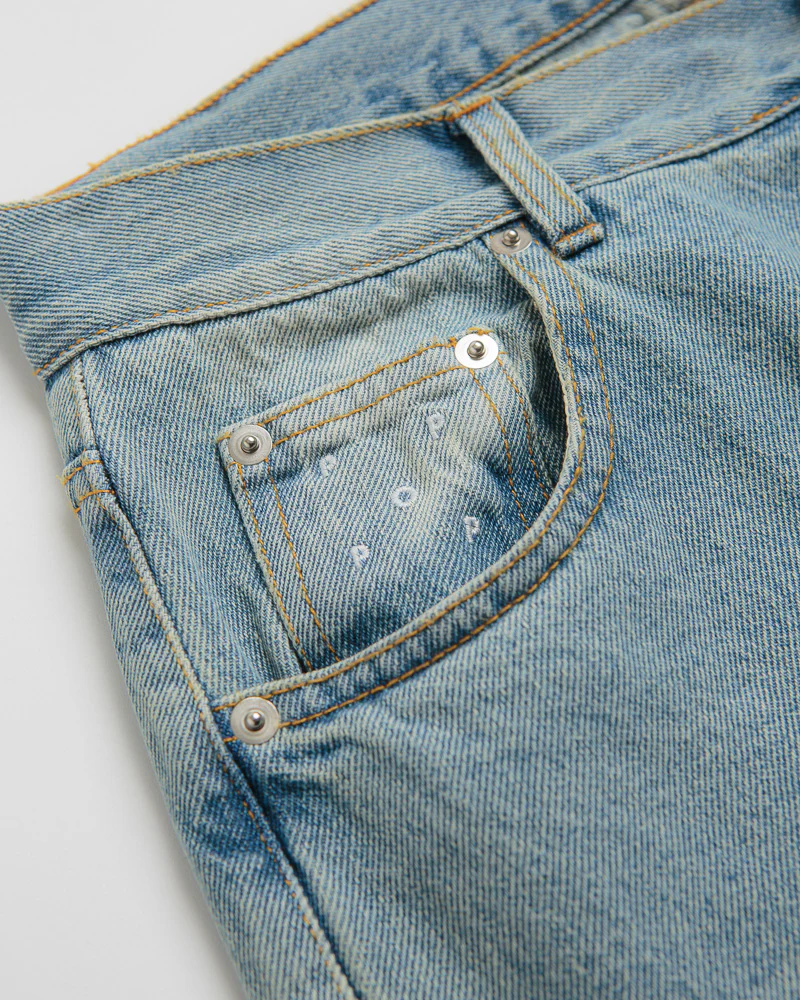 Pop Trading Company DRS Pants - Washed Denim / Blue - Image 7