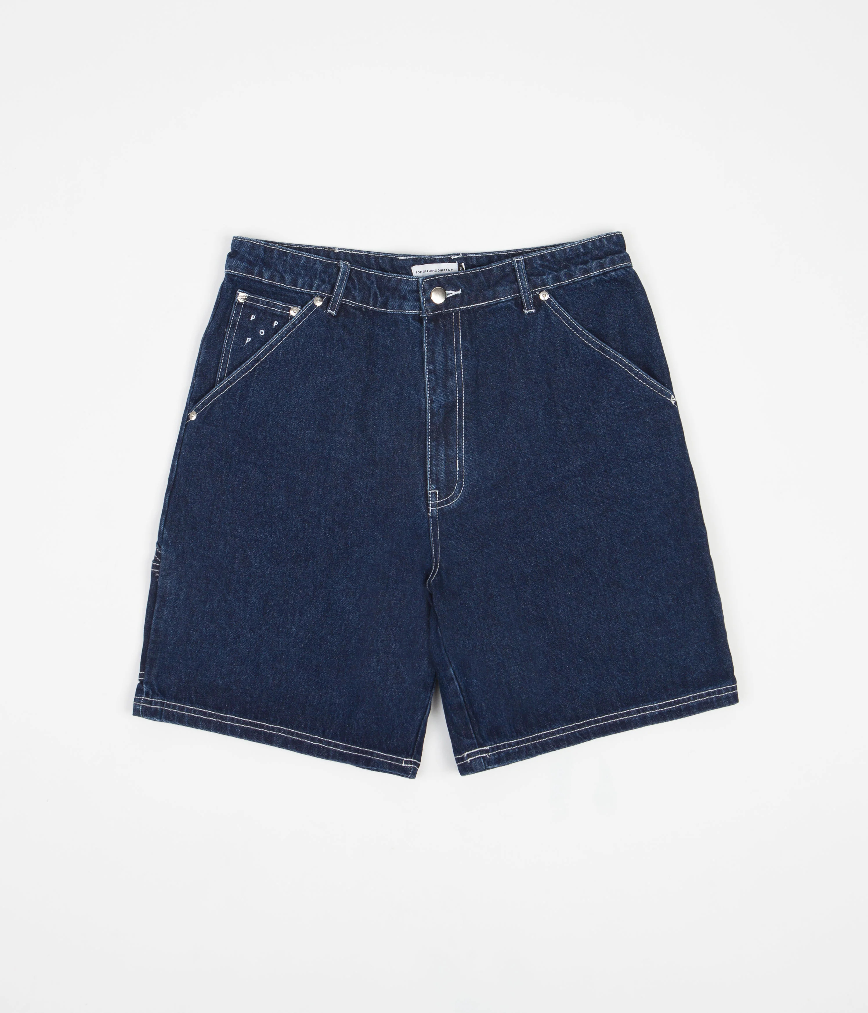 Pop Trading Company DRS Shorts - Rinsed Denim / White