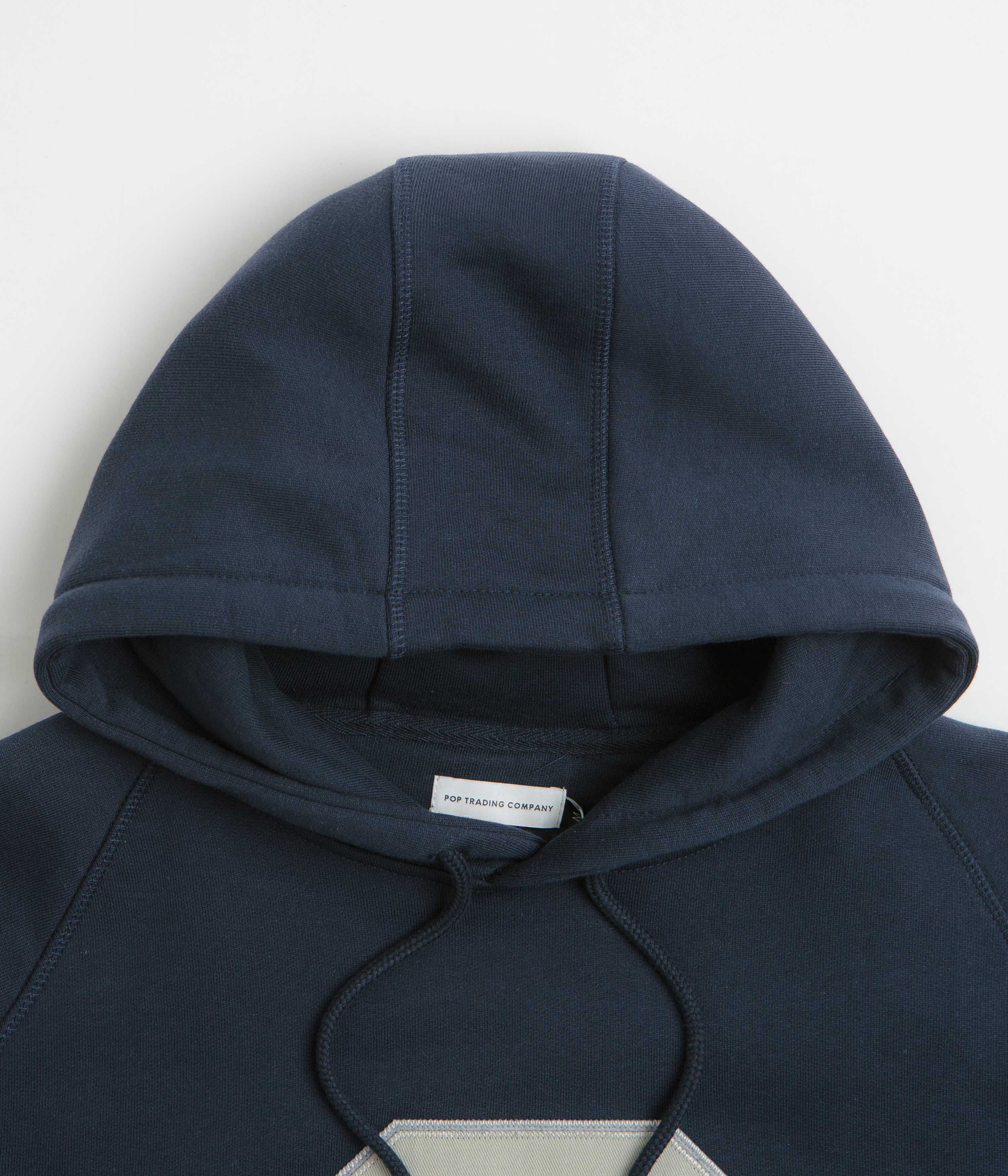 Pop Trading Company Football Hoodie - Navy - Image 2