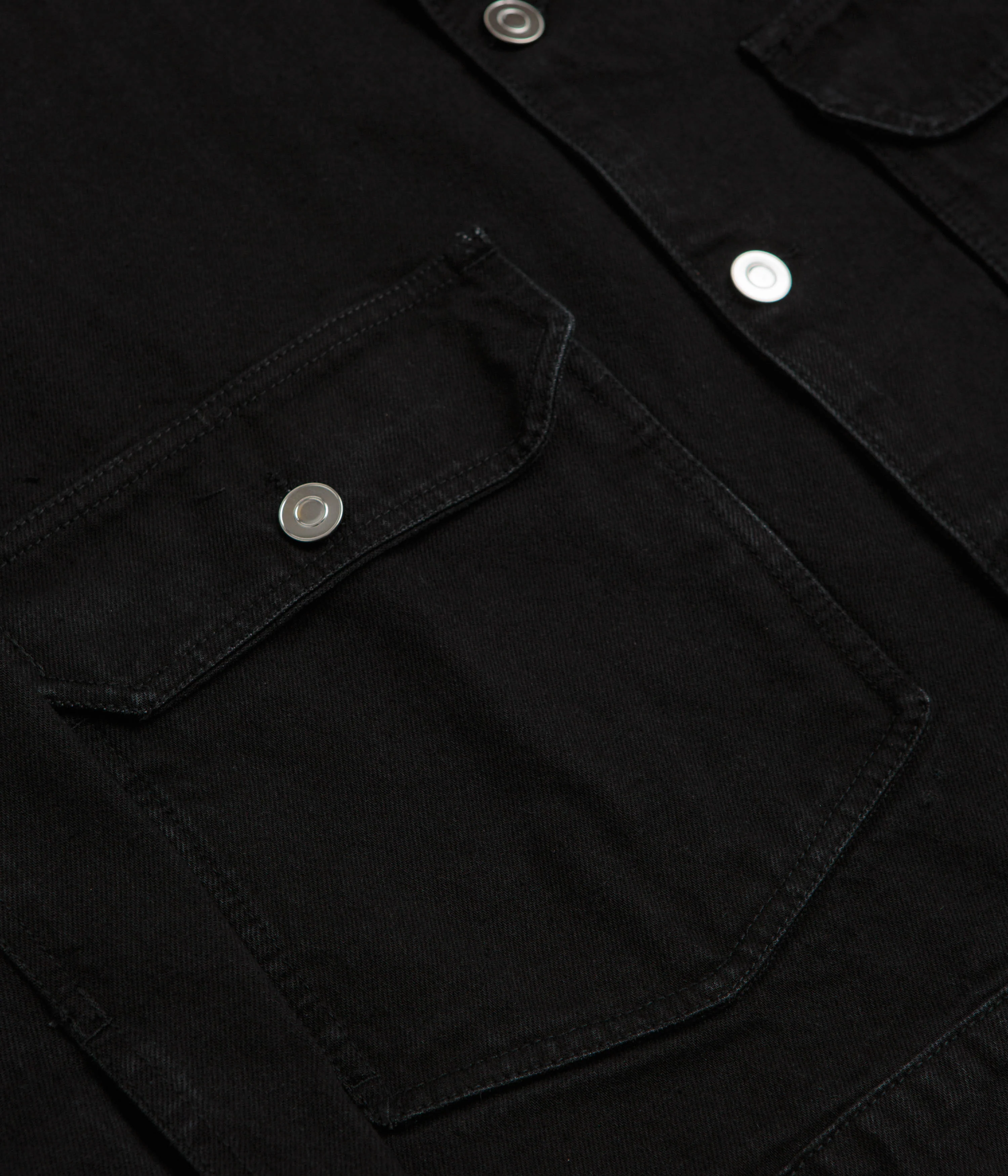 Pop Trading Company Full Button Denim Jacket - Rinsed Black - Image 5