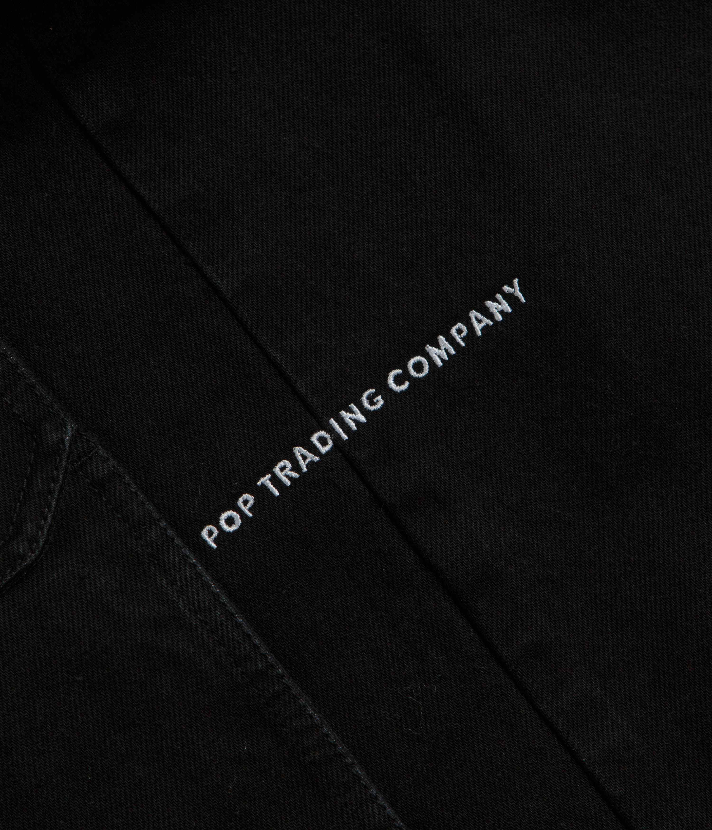 Pop Trading Company Full Button Denim Jacket - Rinsed Black - Image 8