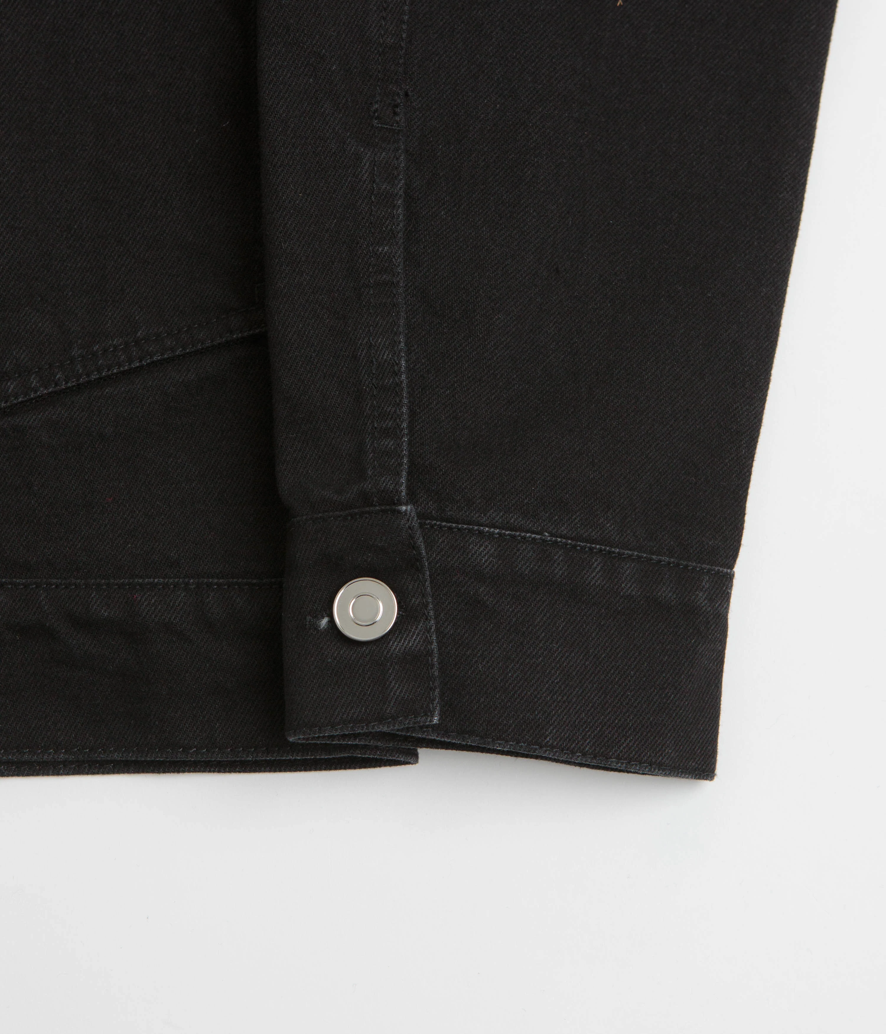 Pop Trading Company Full Button Denim Jacket - Rinsed Black - Image 9