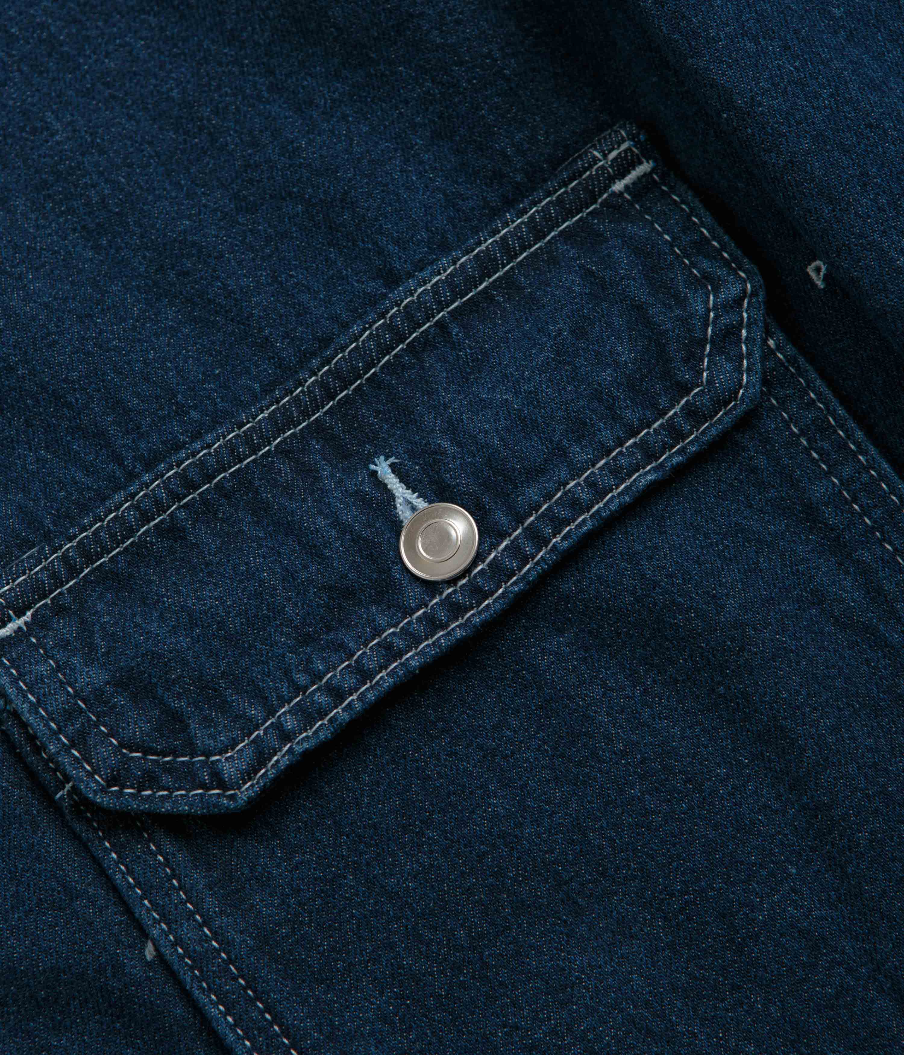 Pop Trading Company Full Button Denim Jacket - Rinsed Denim - Image 4