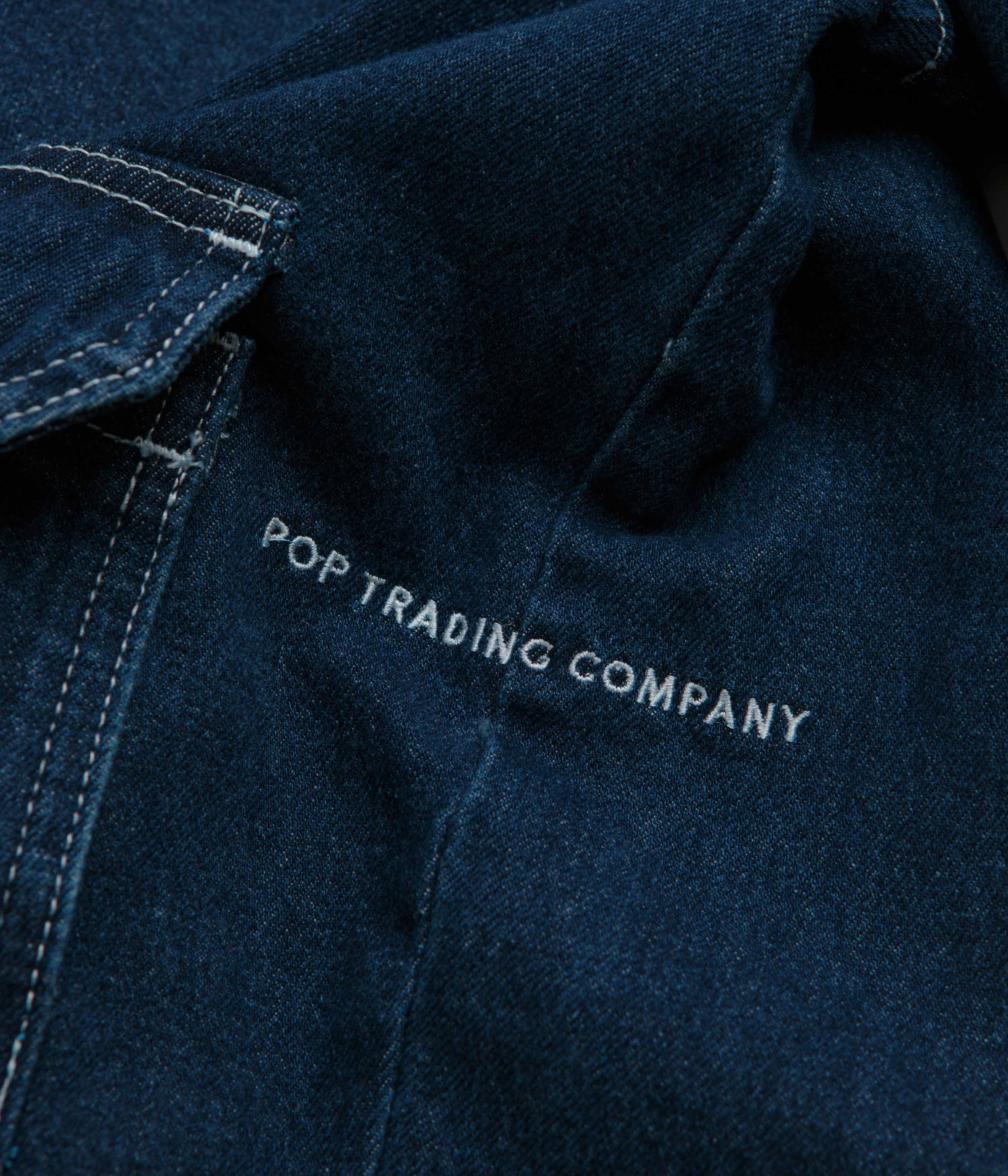 Pop Trading Company Full Button Denim Jacket - Rinsed Denim - Image 5