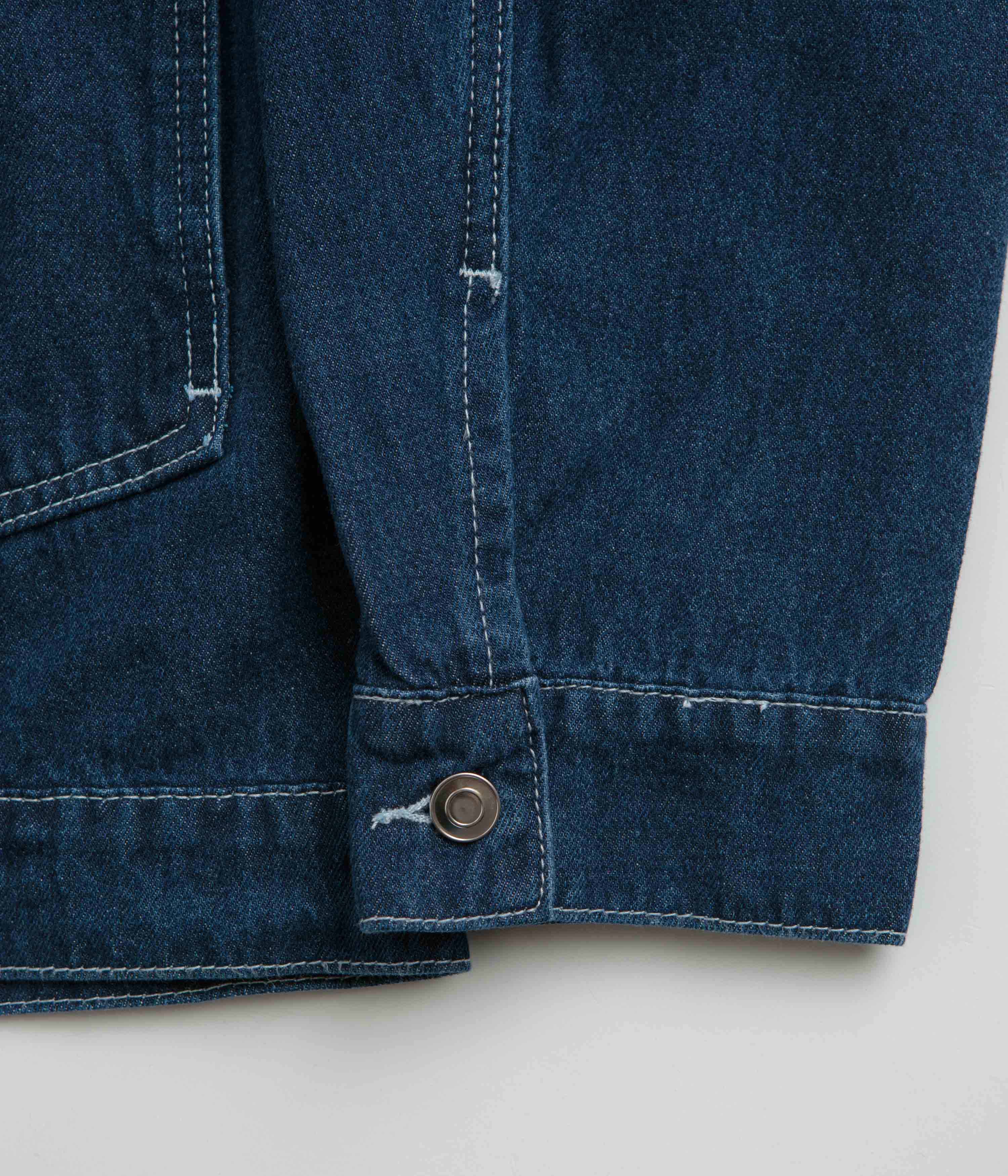 Pop Trading Company Full Button Denim Jacket - Rinsed Denim - Image 7
