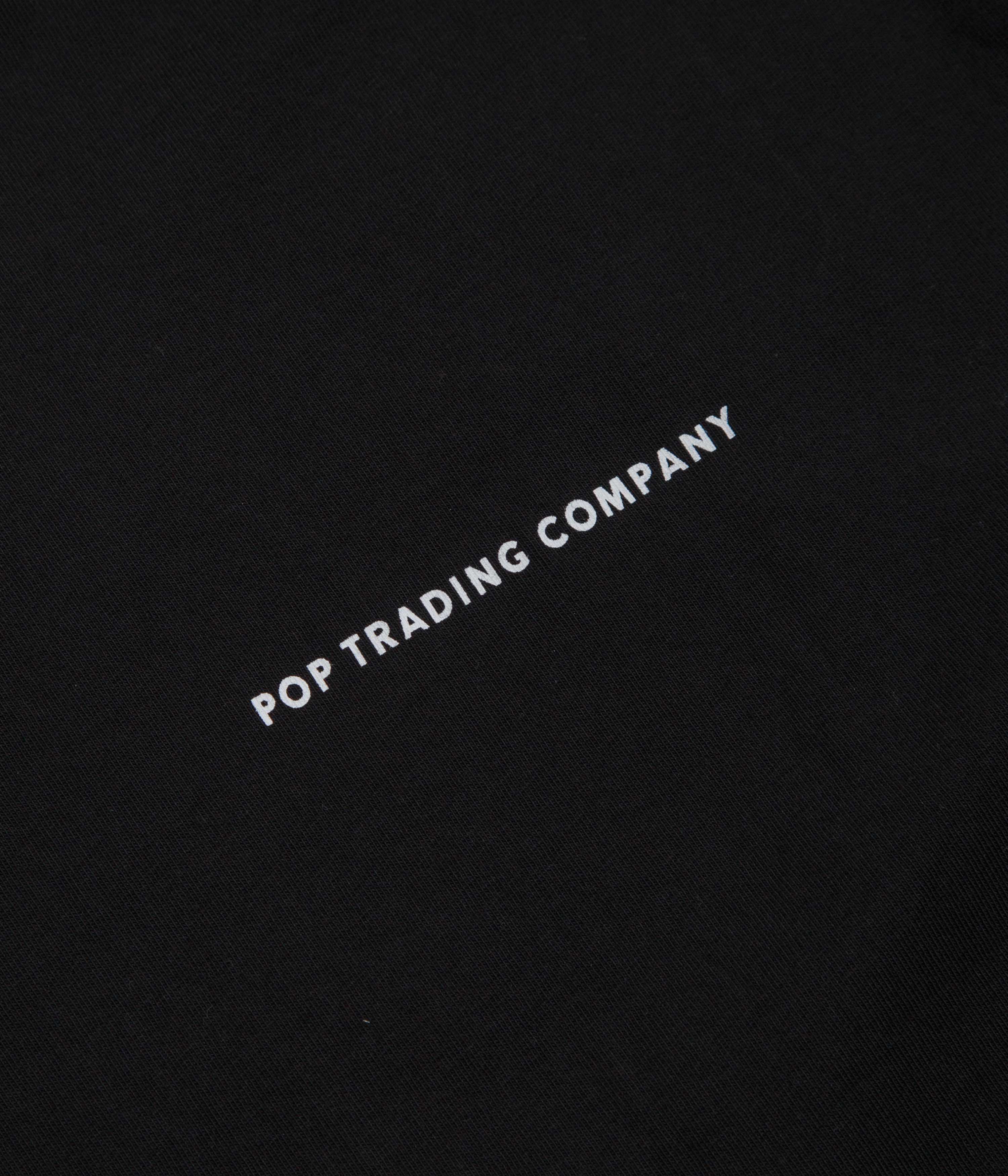 Pop Trading Company Logo Long Sleeve T-Shirt - Black / White - Image 3