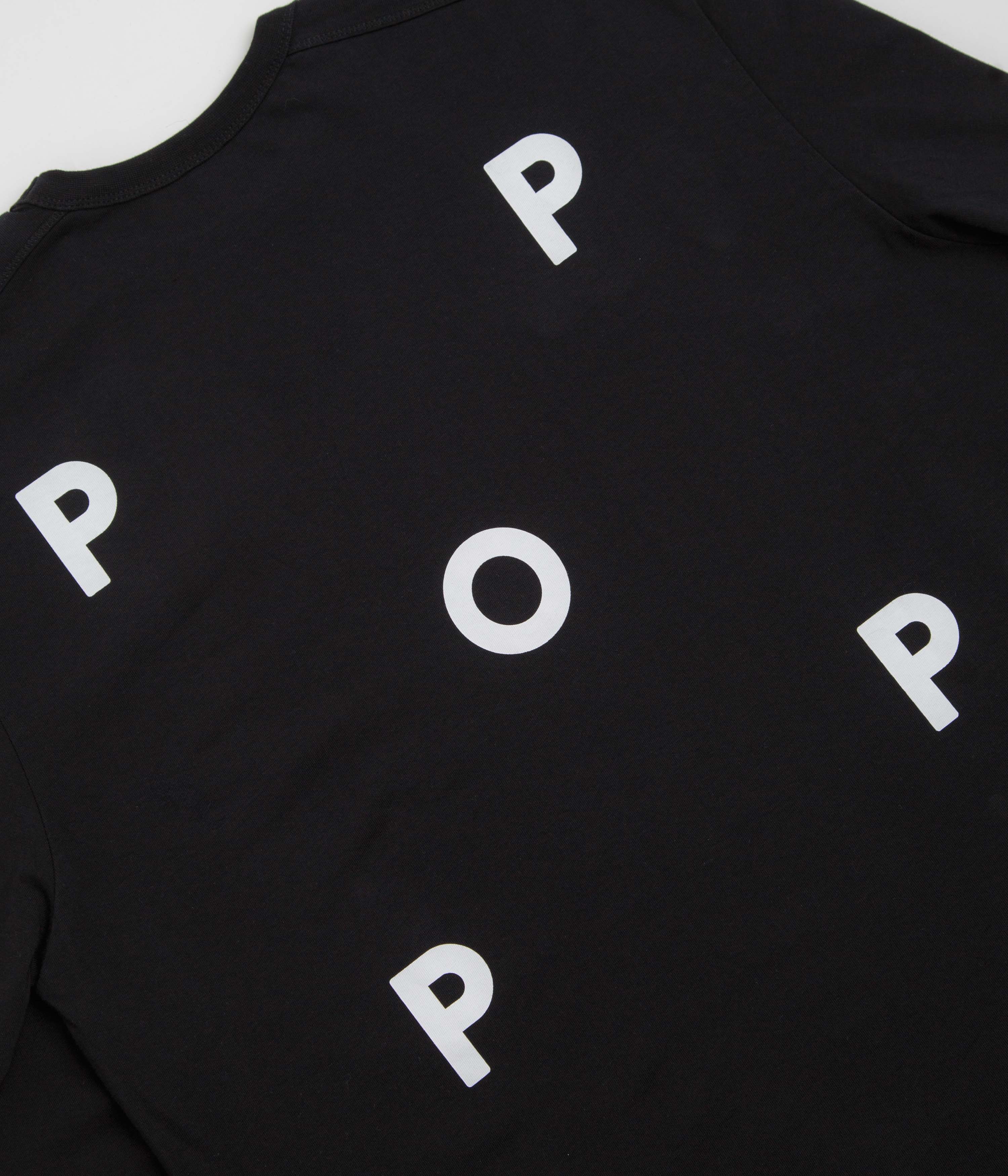 Pop Trading Company Logo Long Sleeve T-Shirt - Black / White - Image 5