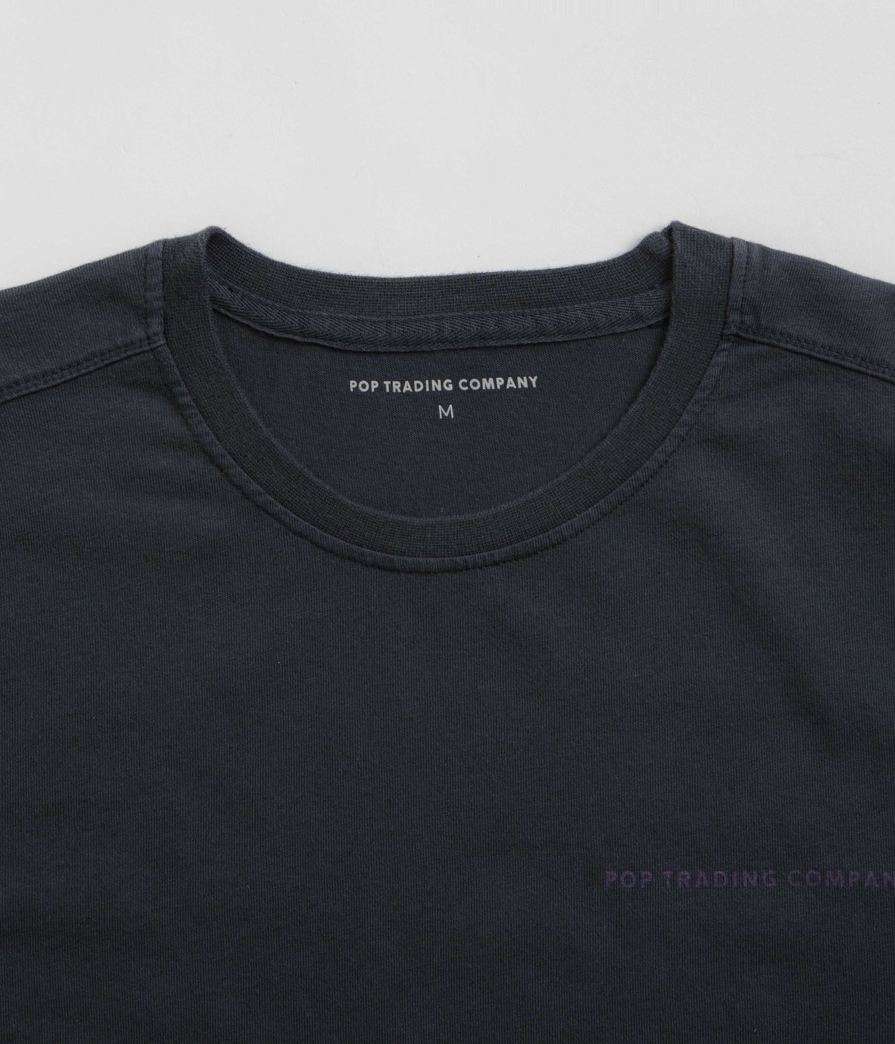 Pop Trading Company Logo T-Shirt - Washed Navy - Image 4