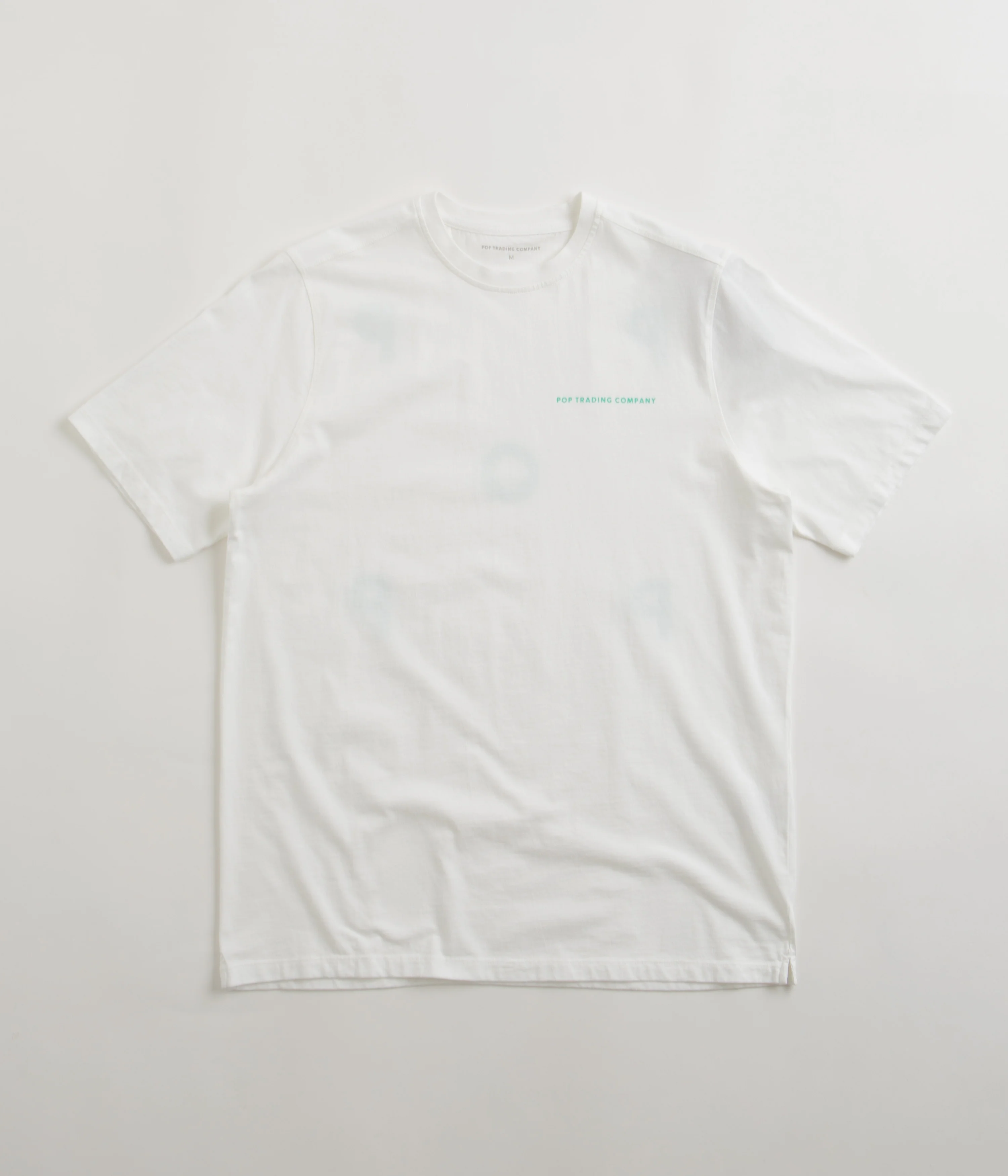 Pop Trading Company Logo T-Shirt - White / Peacock Green - Image 2