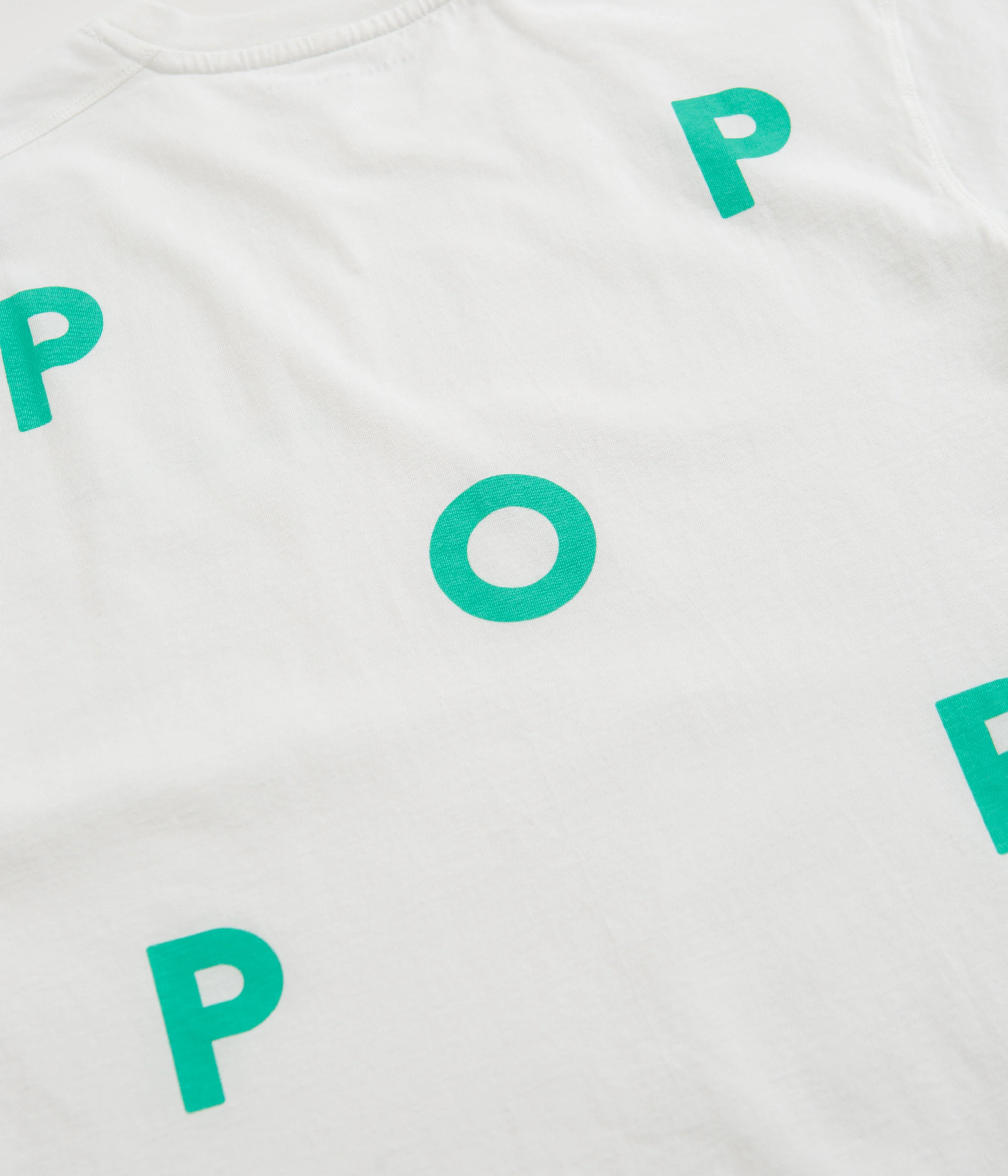 Pop Trading Company Logo T-Shirt - White / Peacock Green - Image 5