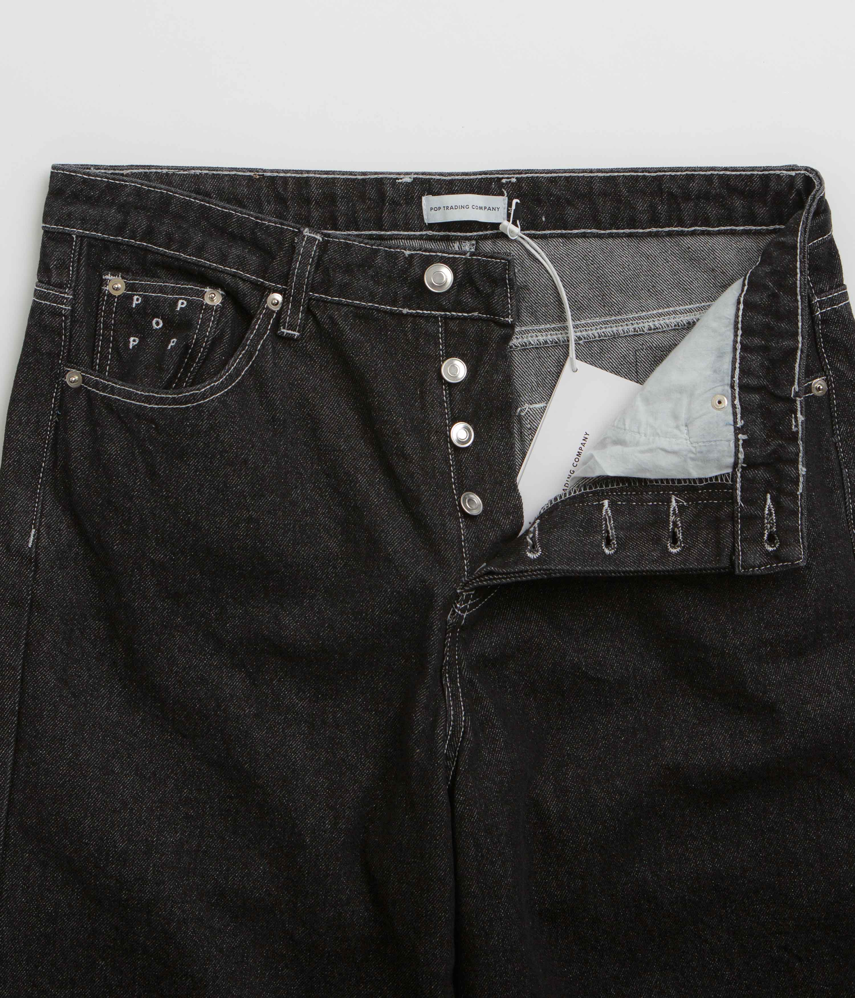Pop Trading Company Longer DRS Shorts - Black Denim - Image 5