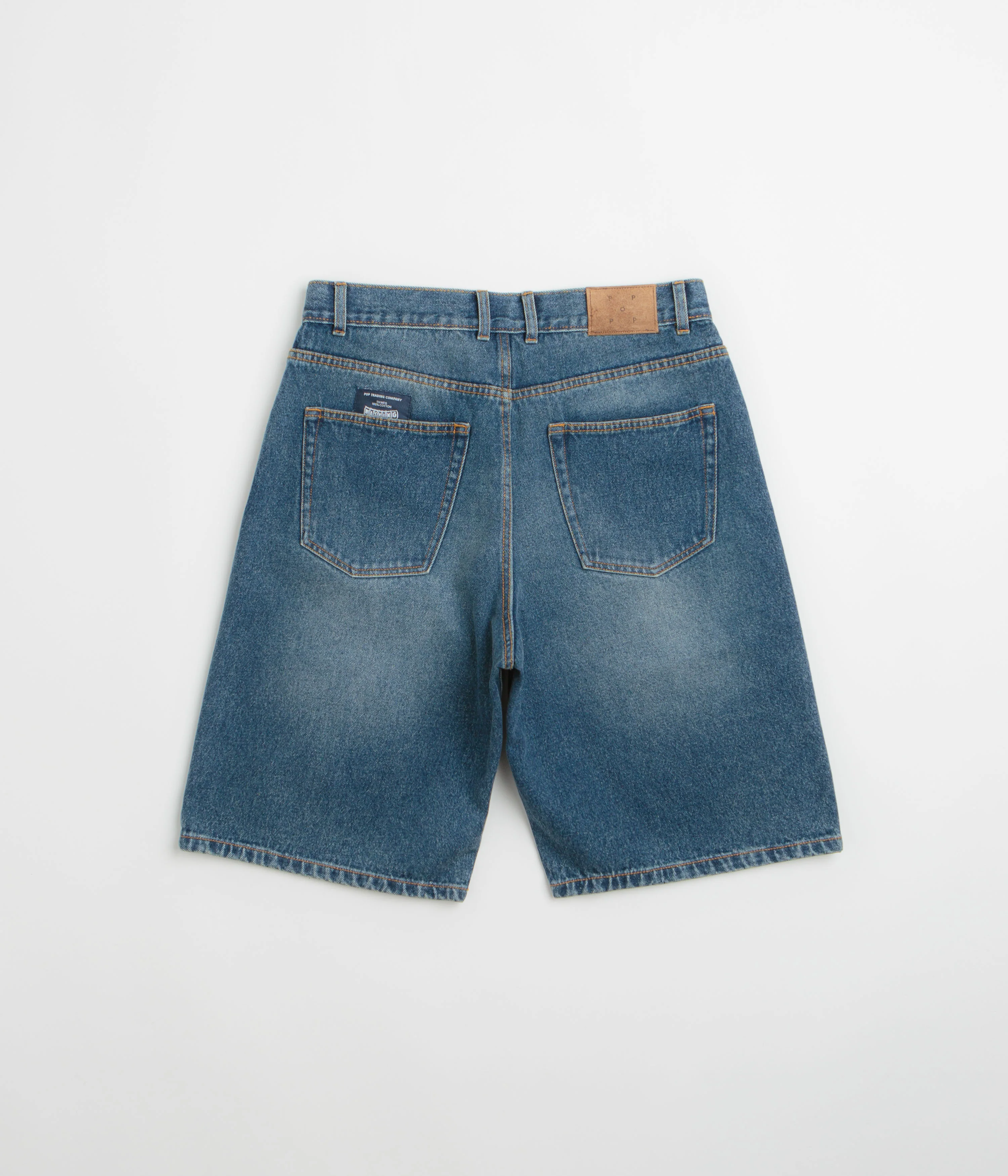 Pop Trading Company Longer DRS Shorts - Washed Denim - Image 3