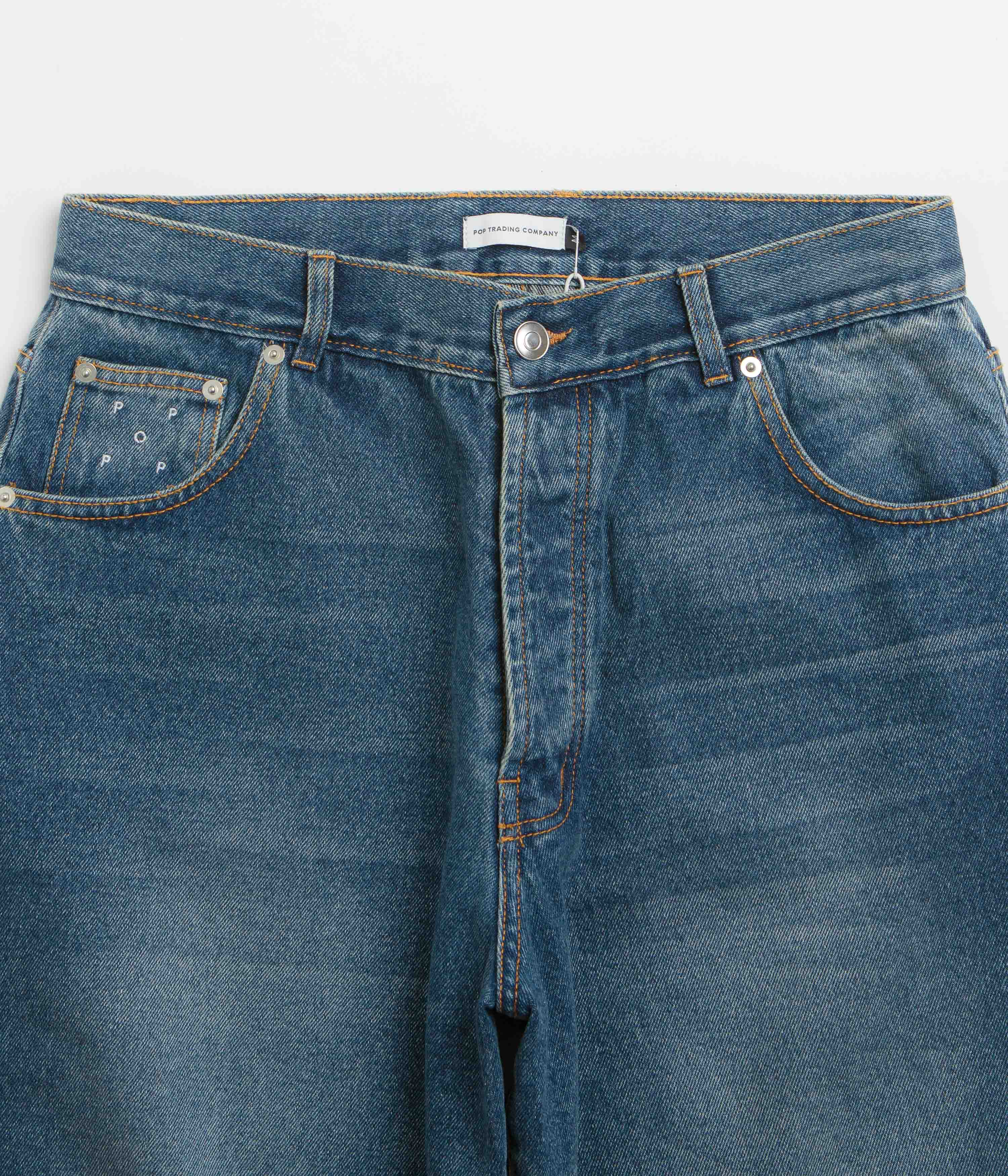 Pop Trading Company Longer DRS Shorts - Washed Denim - Image 4