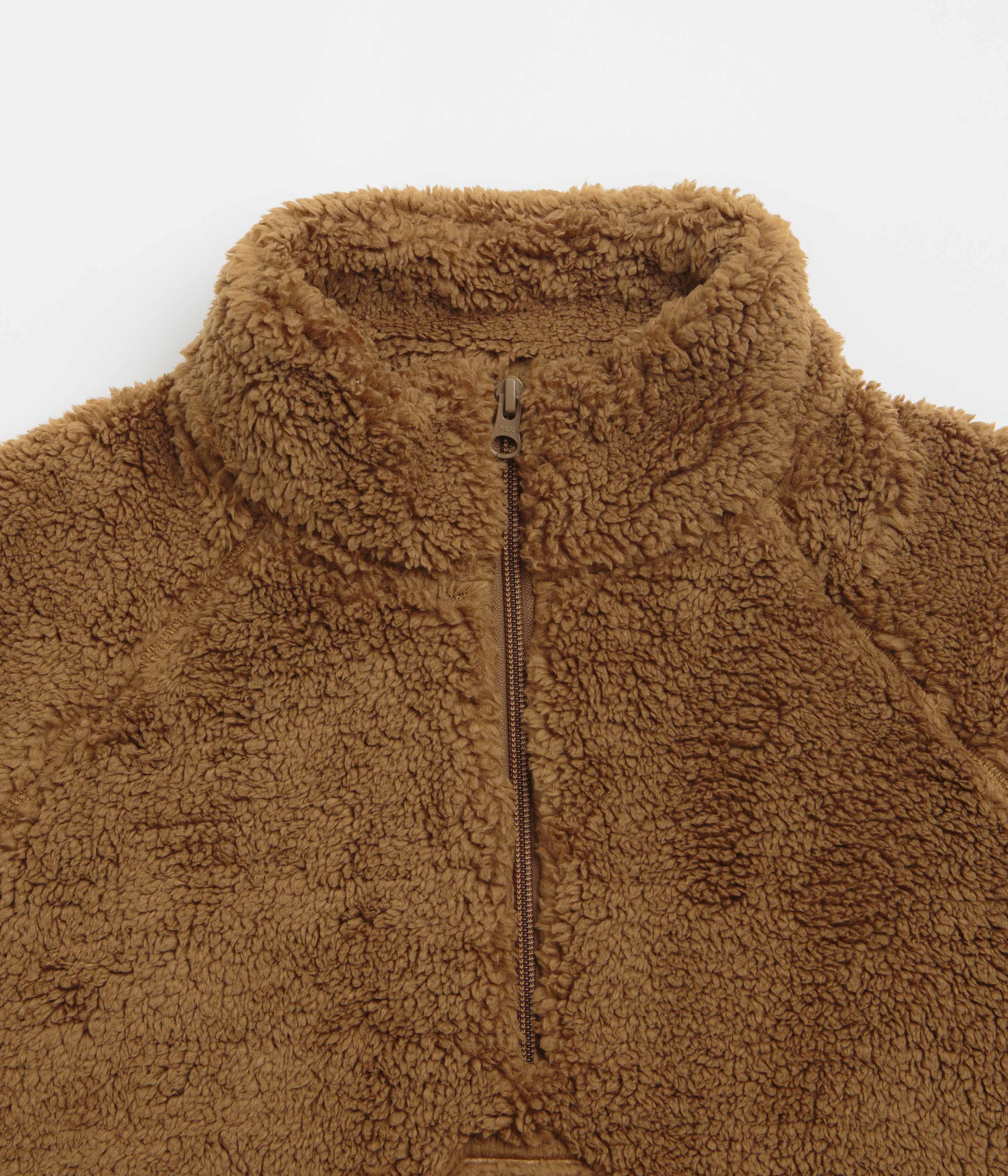 Pop Trading Company Polar 1/2 Zip Fleece Sweatshirt - Bison - Image 2