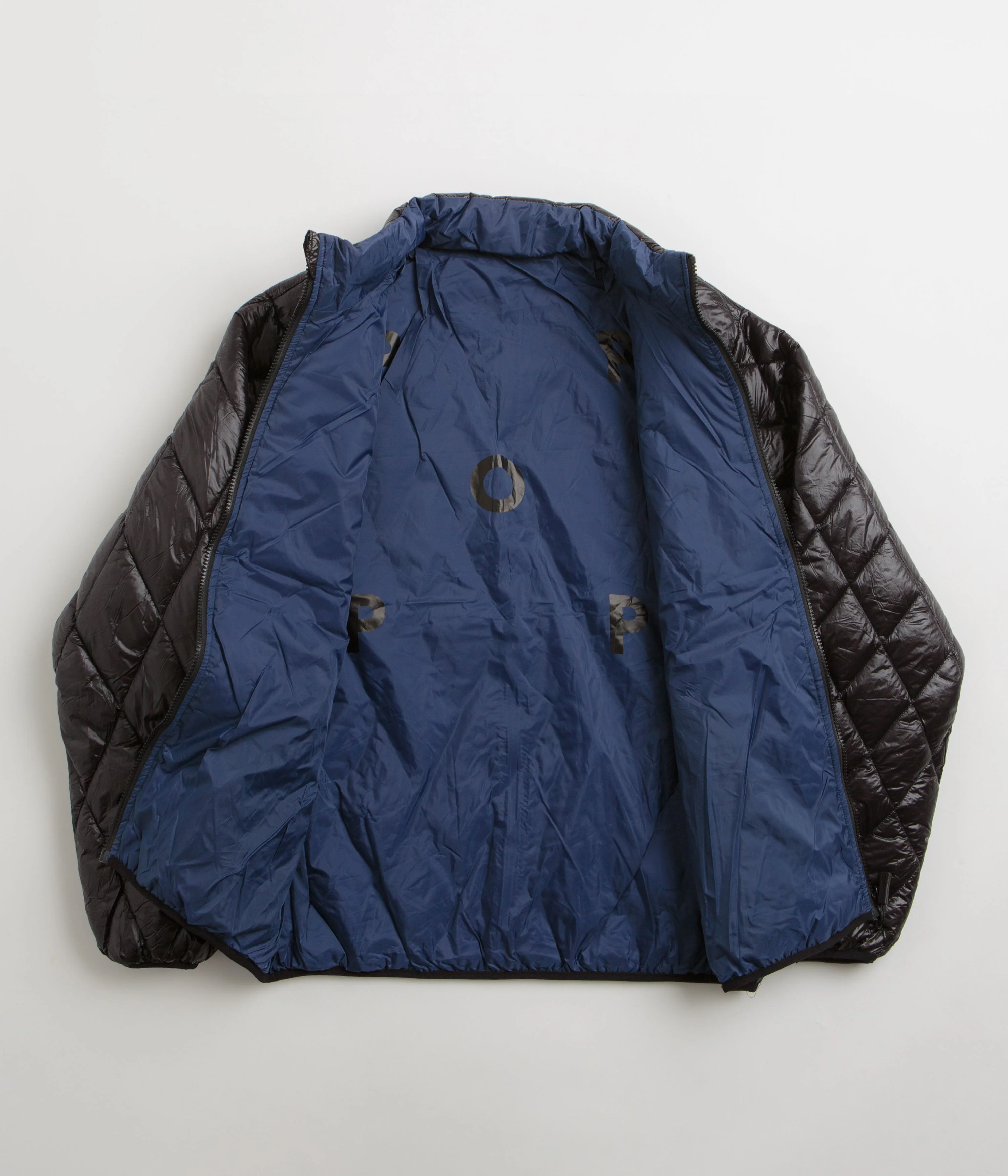 Pop Trading Company Quilted Reversible Jacket - Black - Image 3