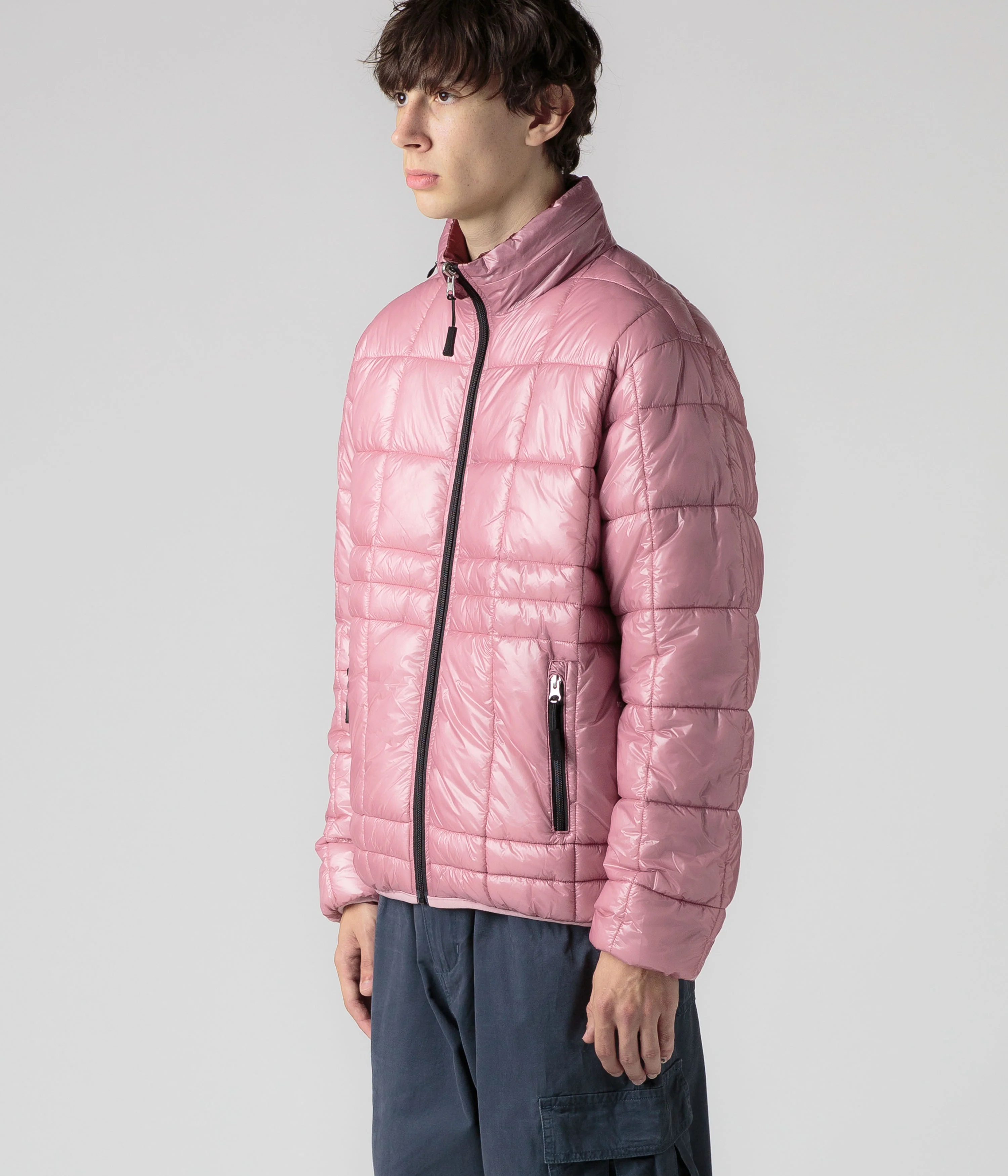 Pop Trading Company Quilted Reversible Puffer Jacket - Mesa Rose / Fired Brick - Image 8