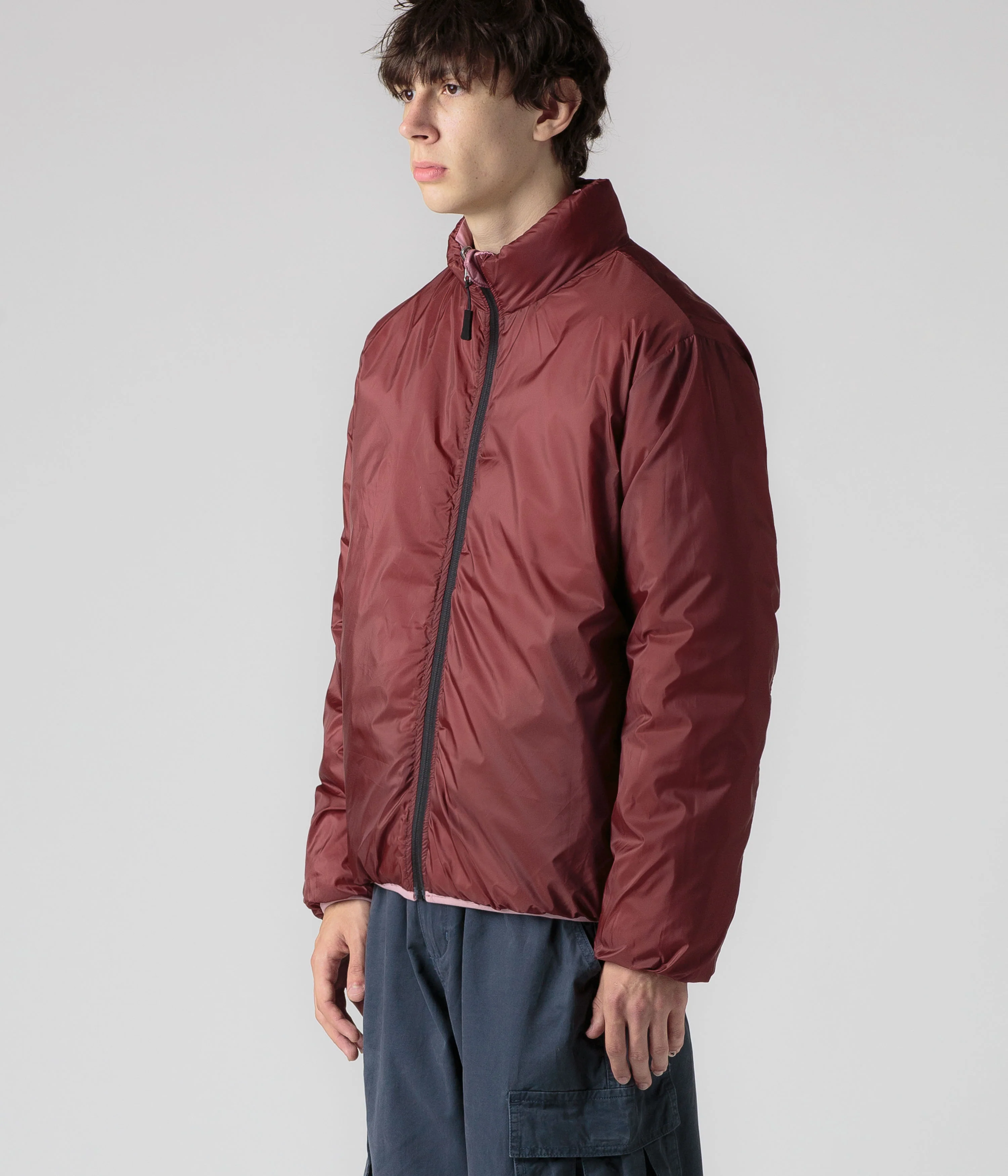 Pop Trading Company Quilted Reversible Puffer Jacket - Mesa Rose / Fired Brick - Image 9