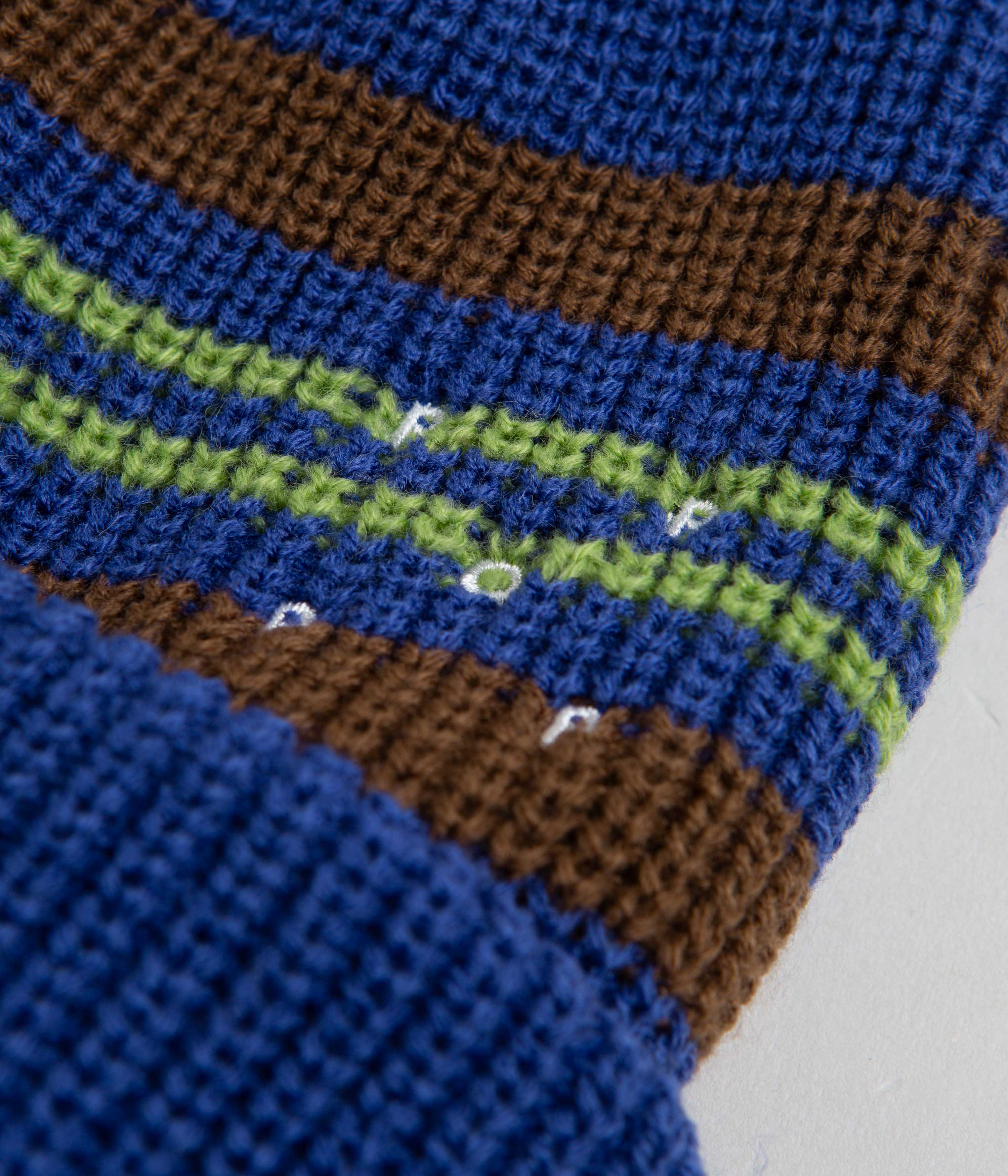 Pop Trading Company Striped Beanie - Blue - Image 2