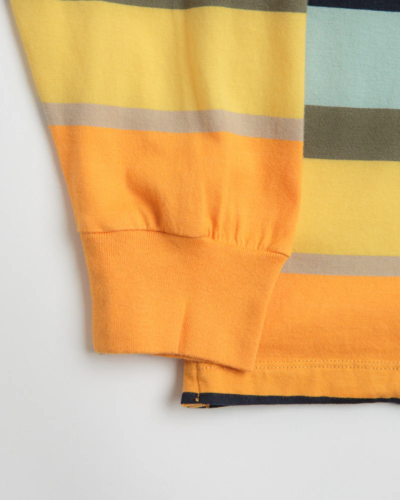 Pop Trading Company Striped Logo Long Sleeve T-Shirt - Yellow / Multicolour - Image 6