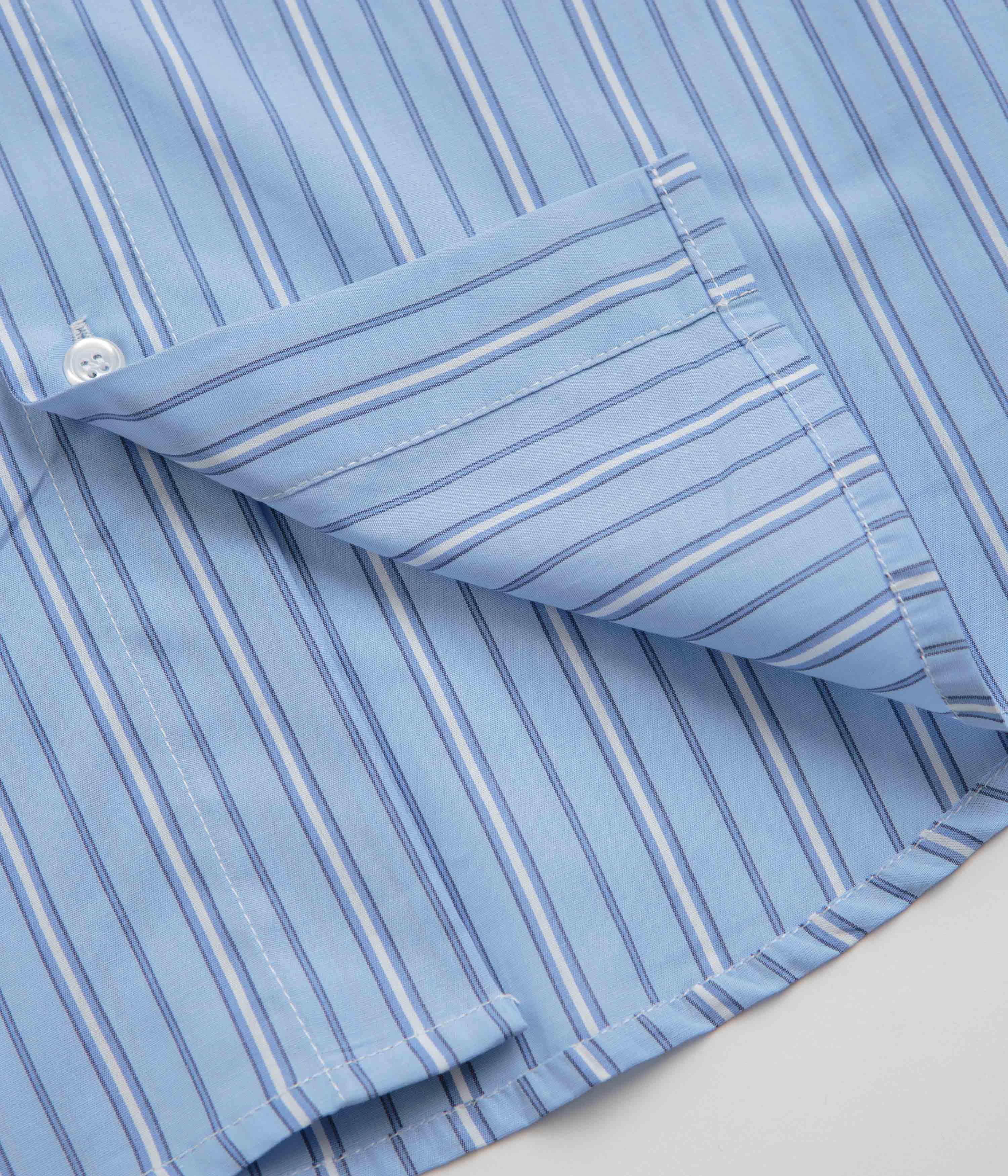 Pop Trading Company Striped Logo Shirt - Blue - Image 5
