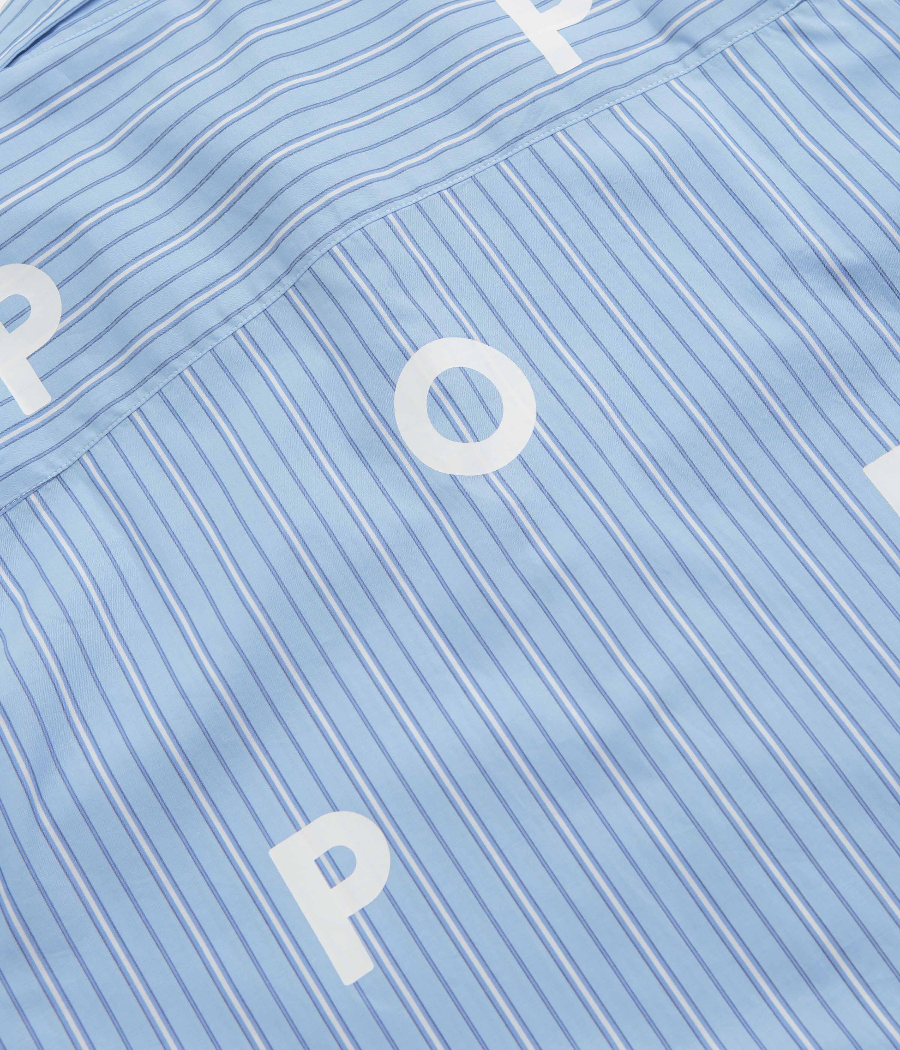 Pop Trading Company Striped Logo Shirt - Blue - Image 6