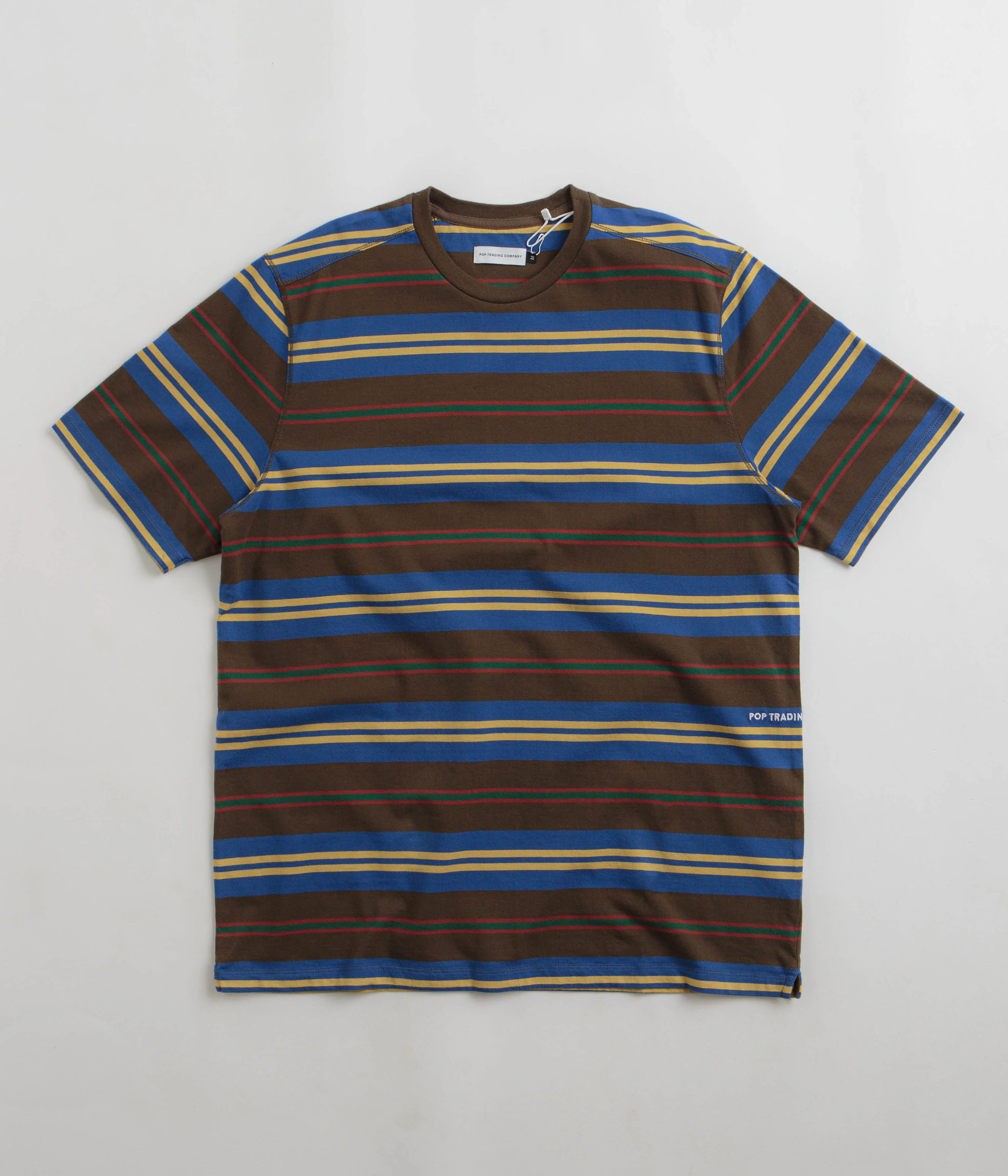 Pop Trading Company Striped Logo T-Shirt - Delicioso / Multi - Image 2