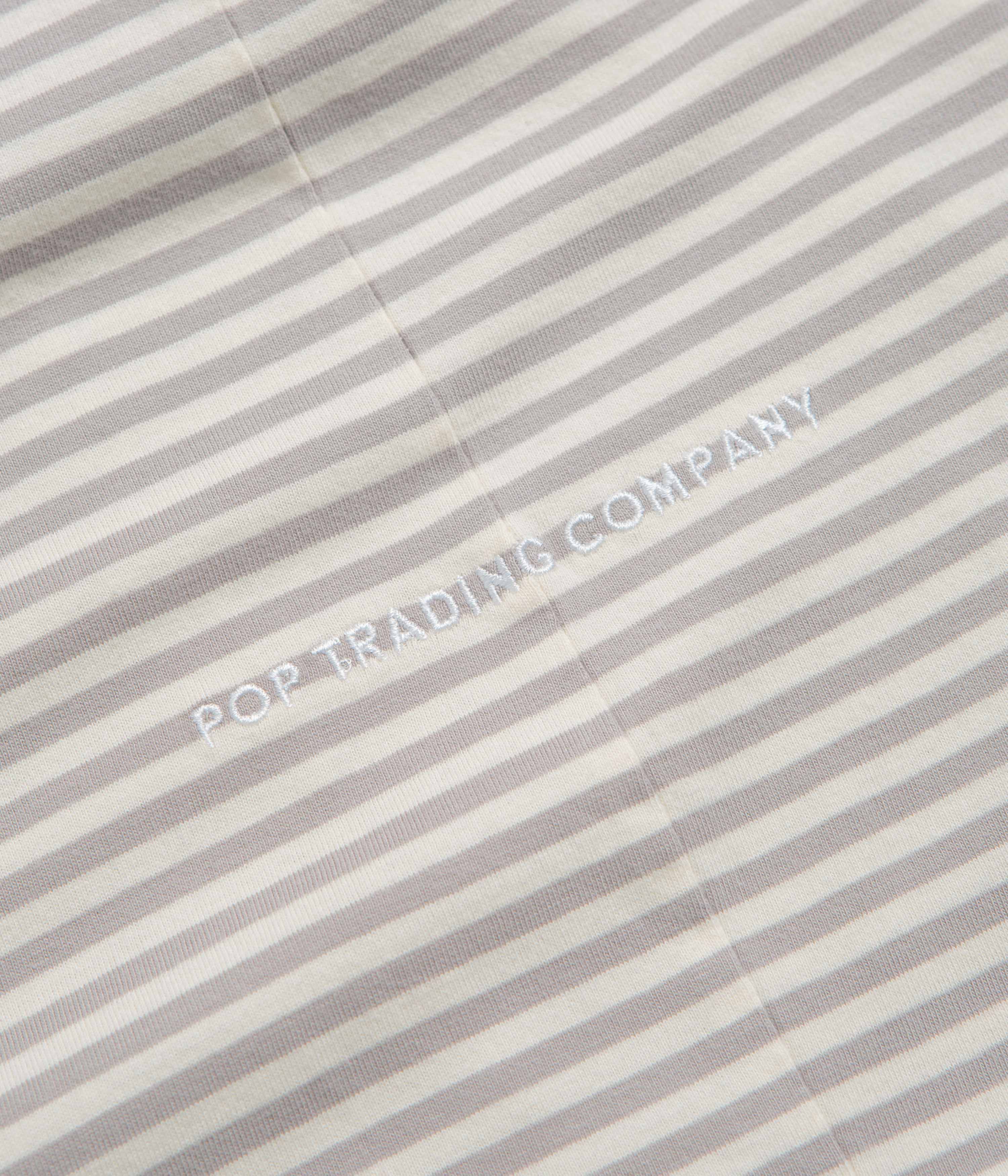 Pop Trading Company Striped Logo T-Shirt - Quarry - Image 5