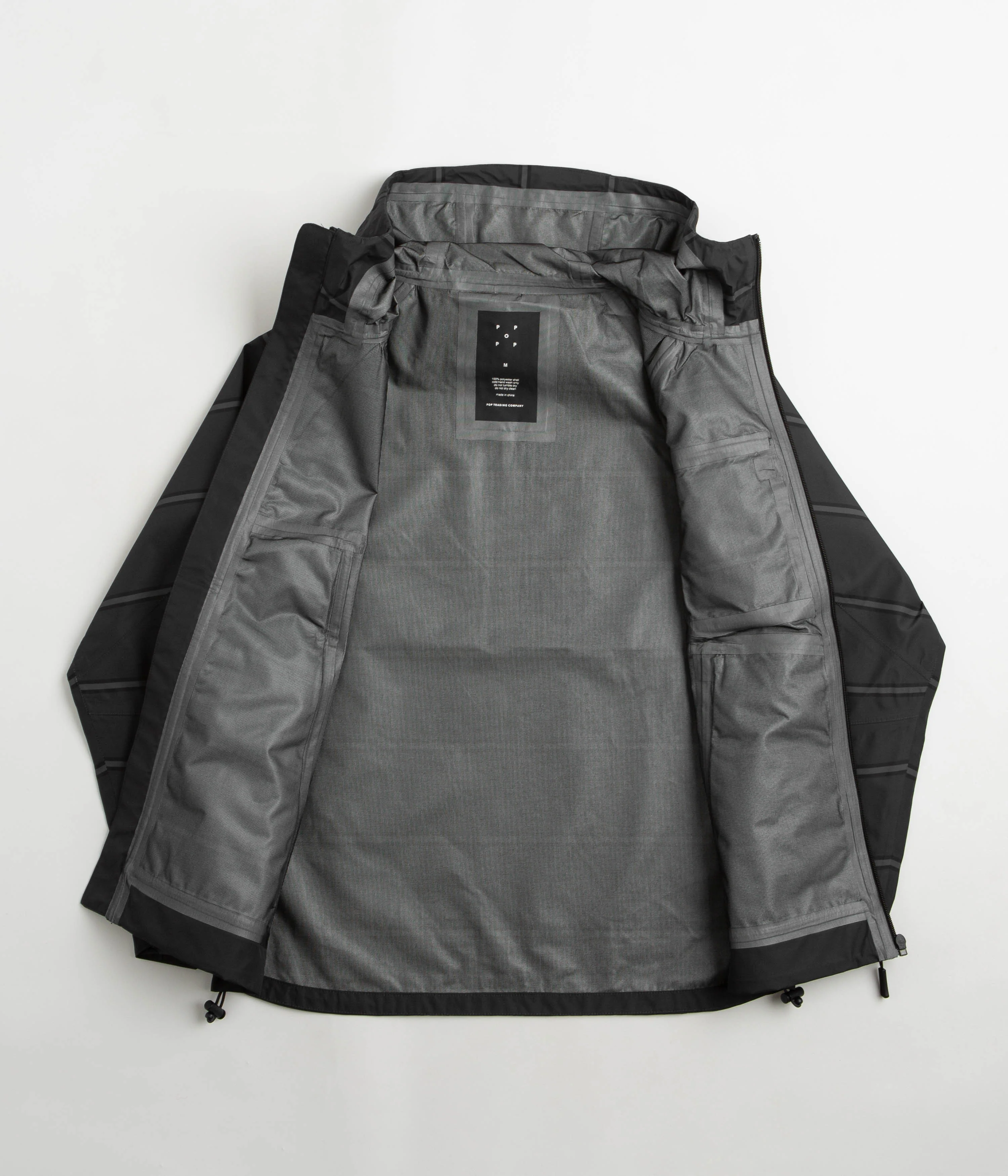 Pop Trading Company Striped Oracle Jacket - Anthracite / Black - Image 2