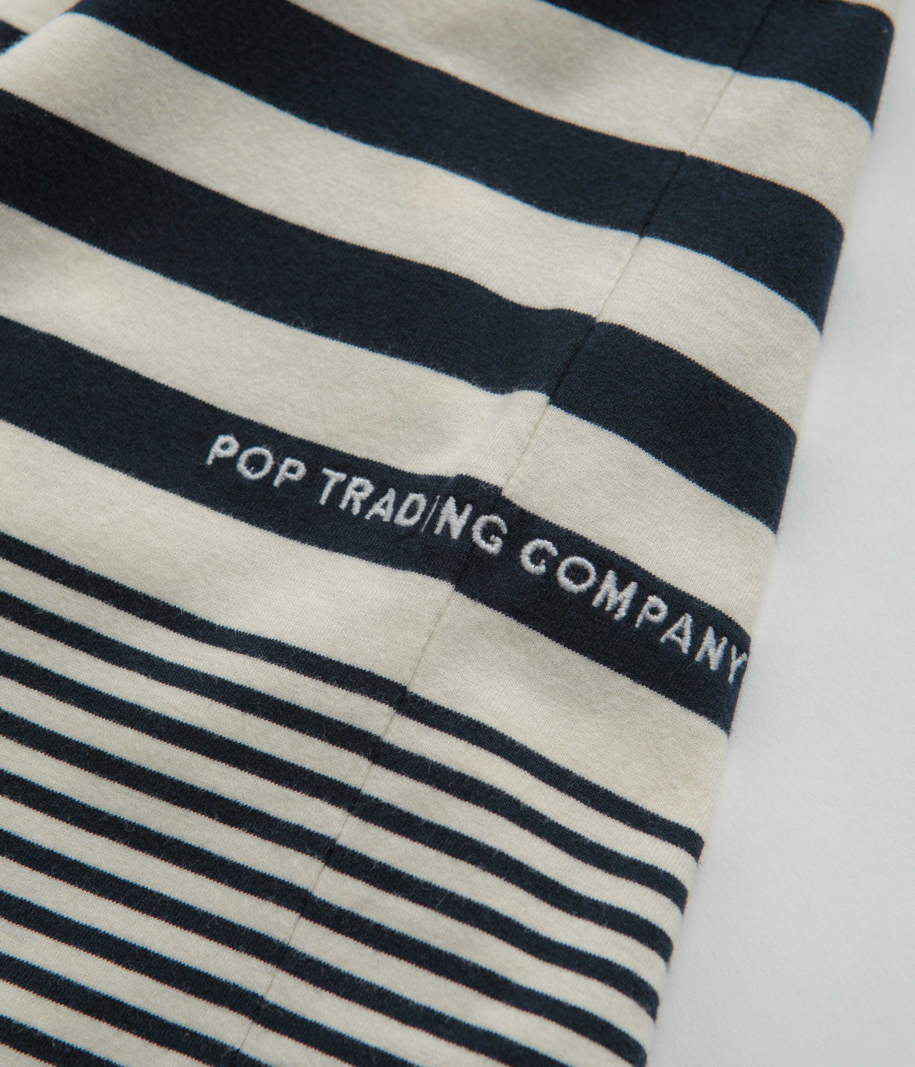 Pop Trading Company Striped Pocket T-Shirt - Navy / Off White - Image 5