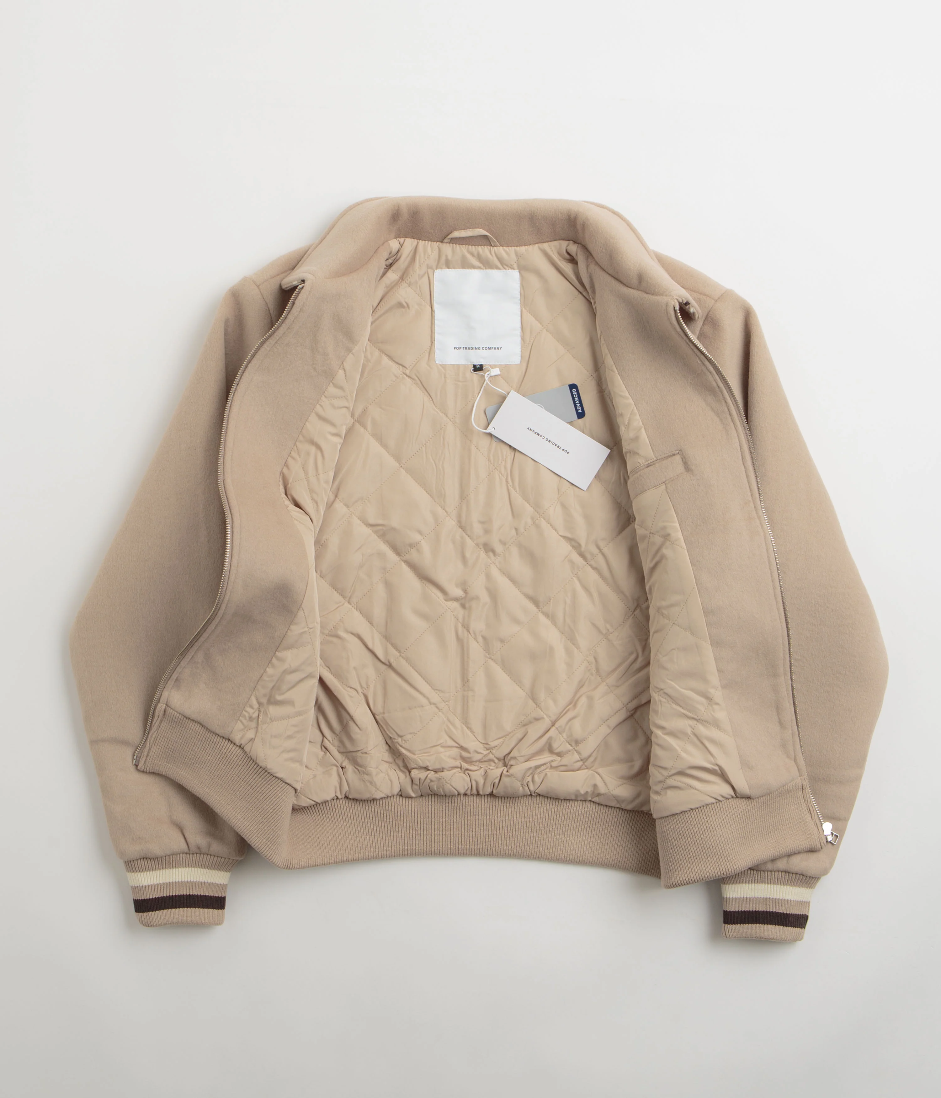 Pop Trading Company Varsity Jacket - White Pepper - Image 2