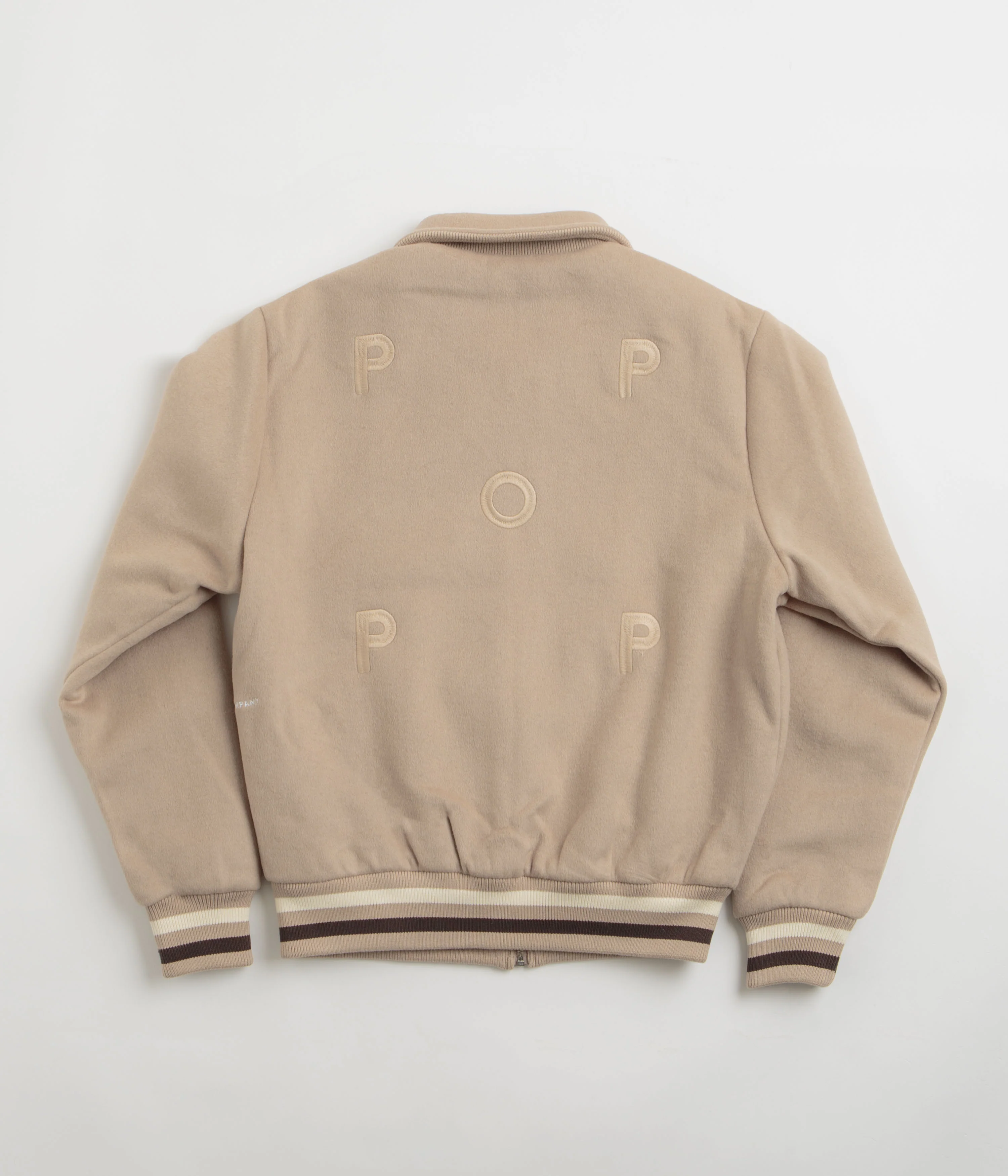 Pop Trading Company Varsity Jacket - White Pepper - Image 3