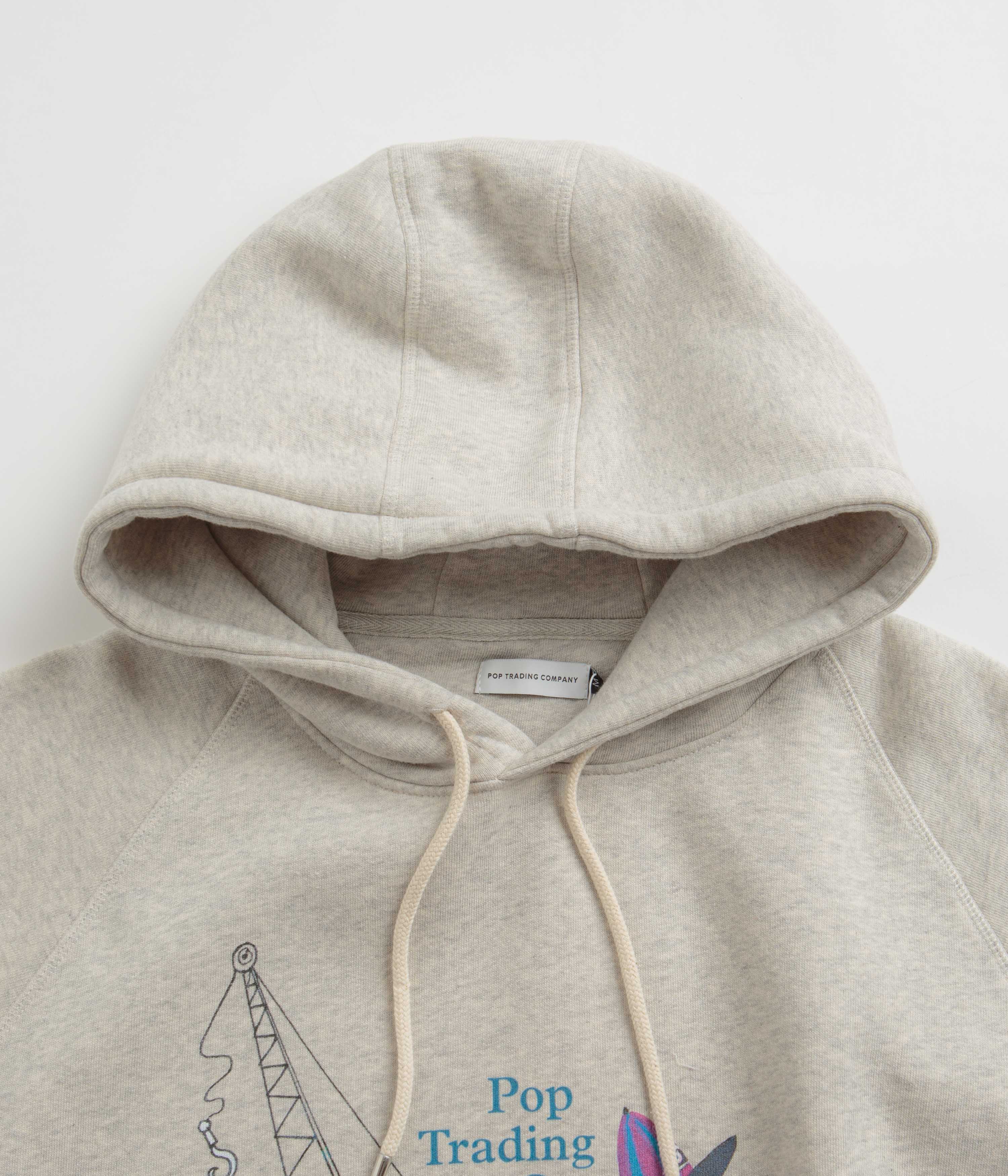 Pop Trading Company x Fiep Pop Hoodie - Off White Heather - Image 2