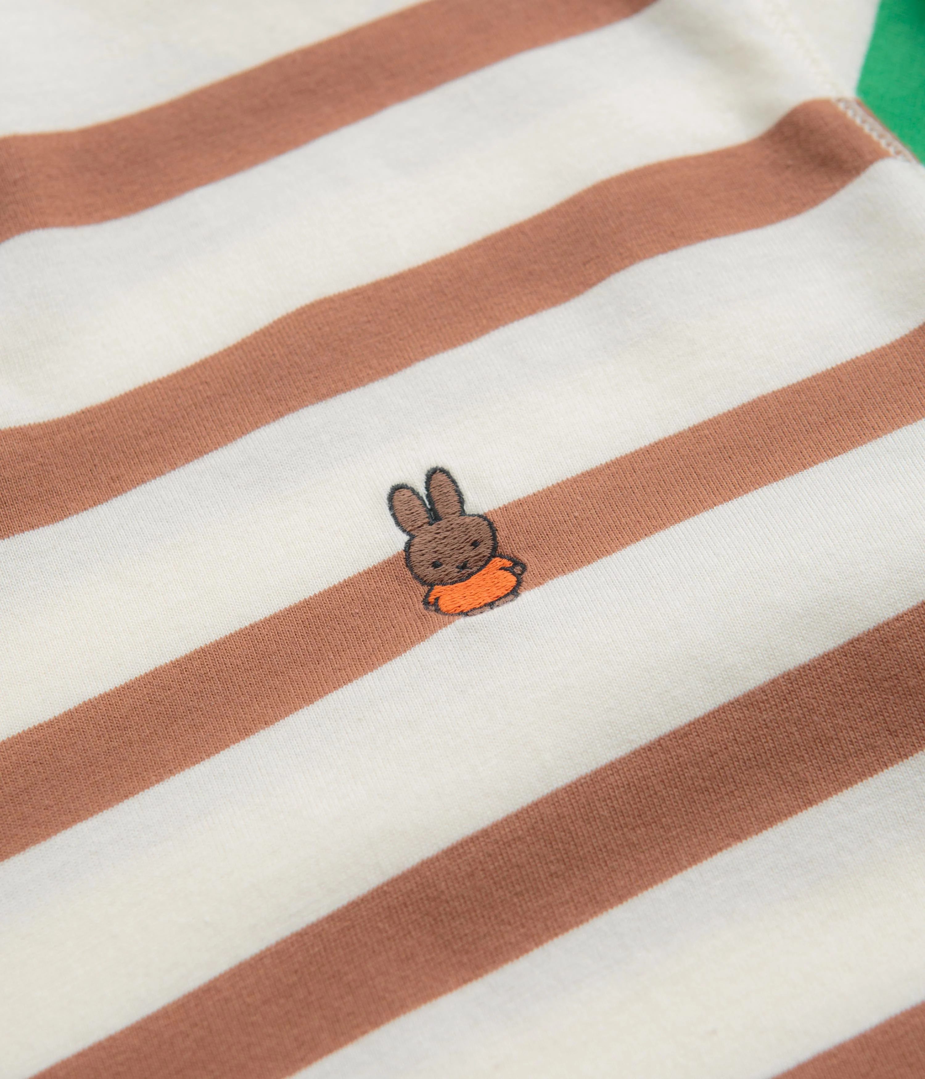Pop Trading Company x Miffy Embroidered Striped Long Sleeve T-Shirt - Multi - Image 3
