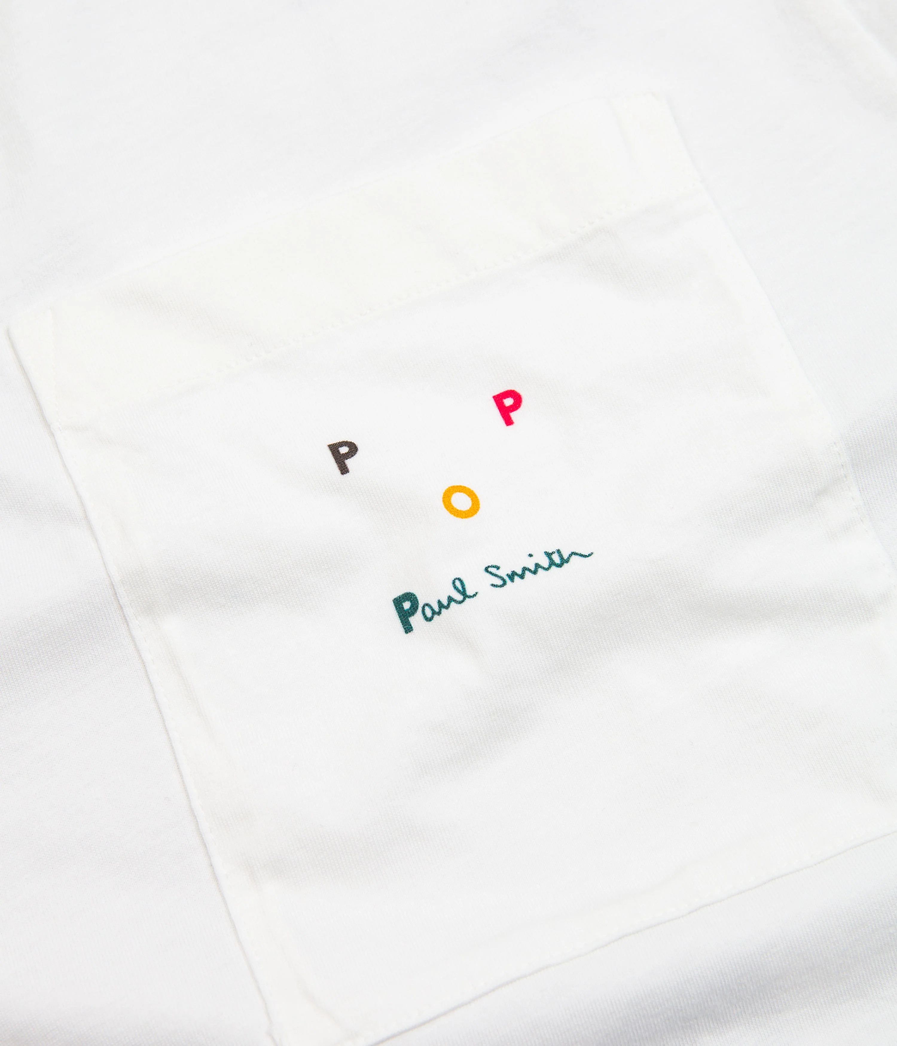 Pop Trading Company x Paul Smith Embroidered Logo T-Shirt - White - Image 3