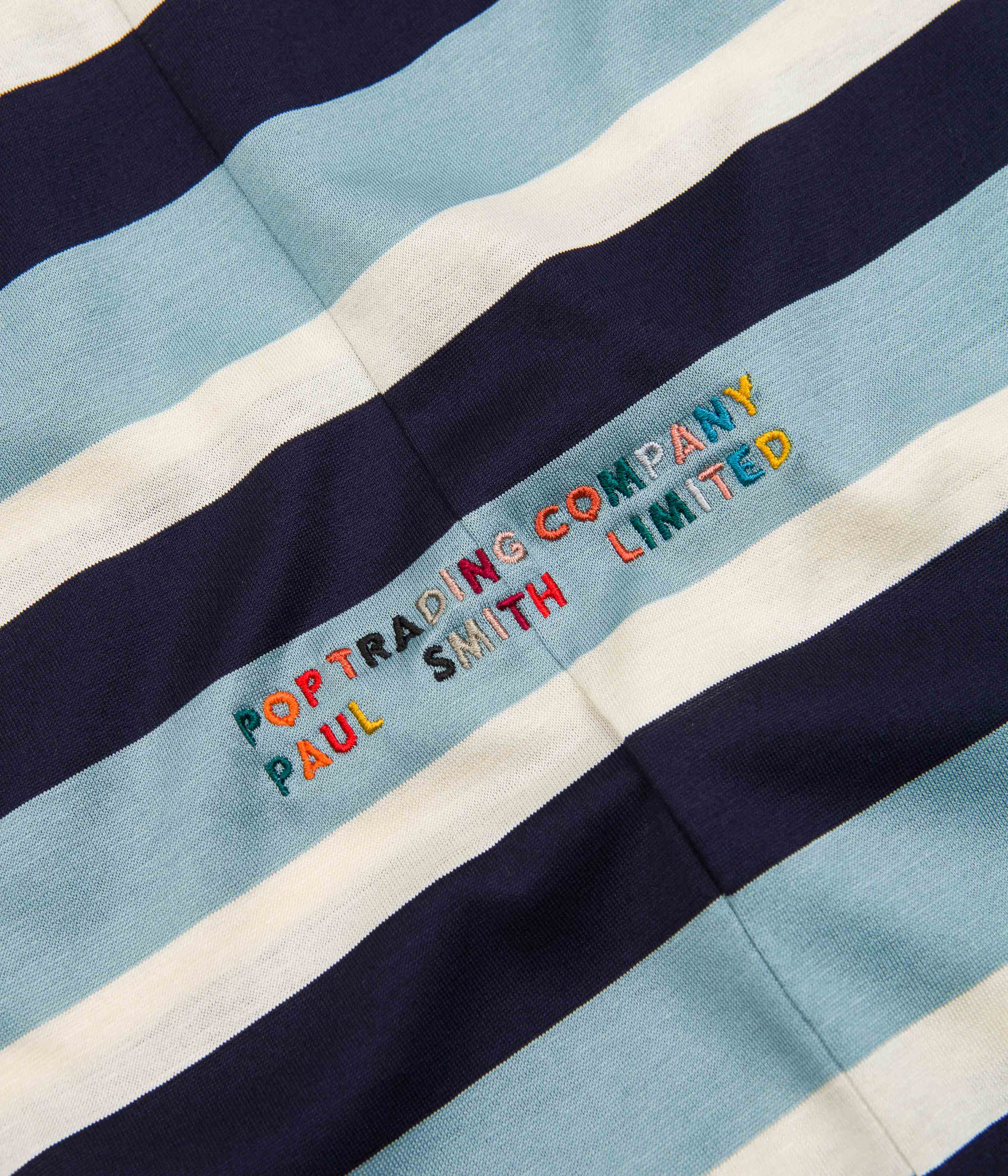 Pop Trading Company x Paul Smith Stripe T-Shirt - Very Dark Navy - Image 3