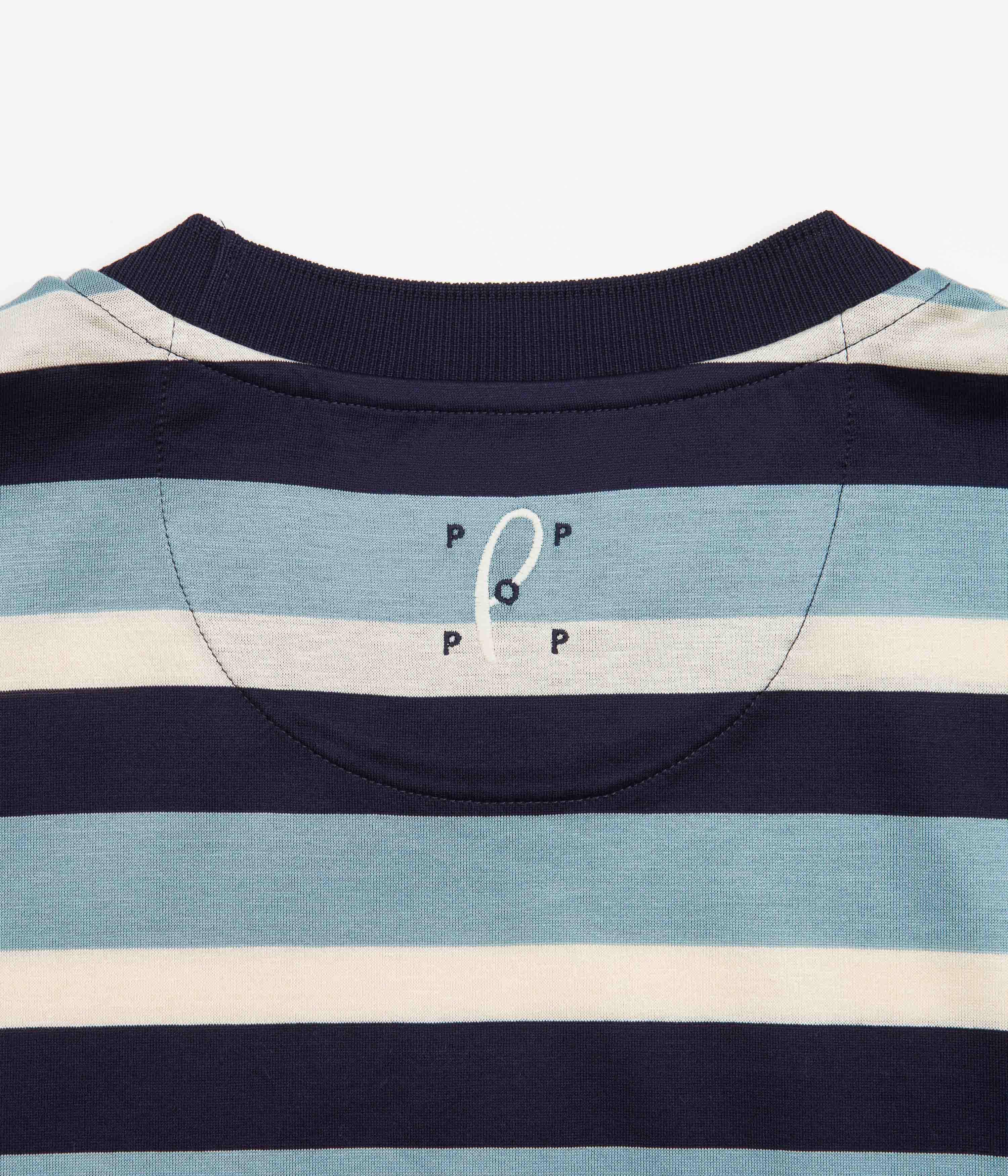 Pop Trading Company x Paul Smith Stripe T-Shirt - Very Dark Navy - Image 4