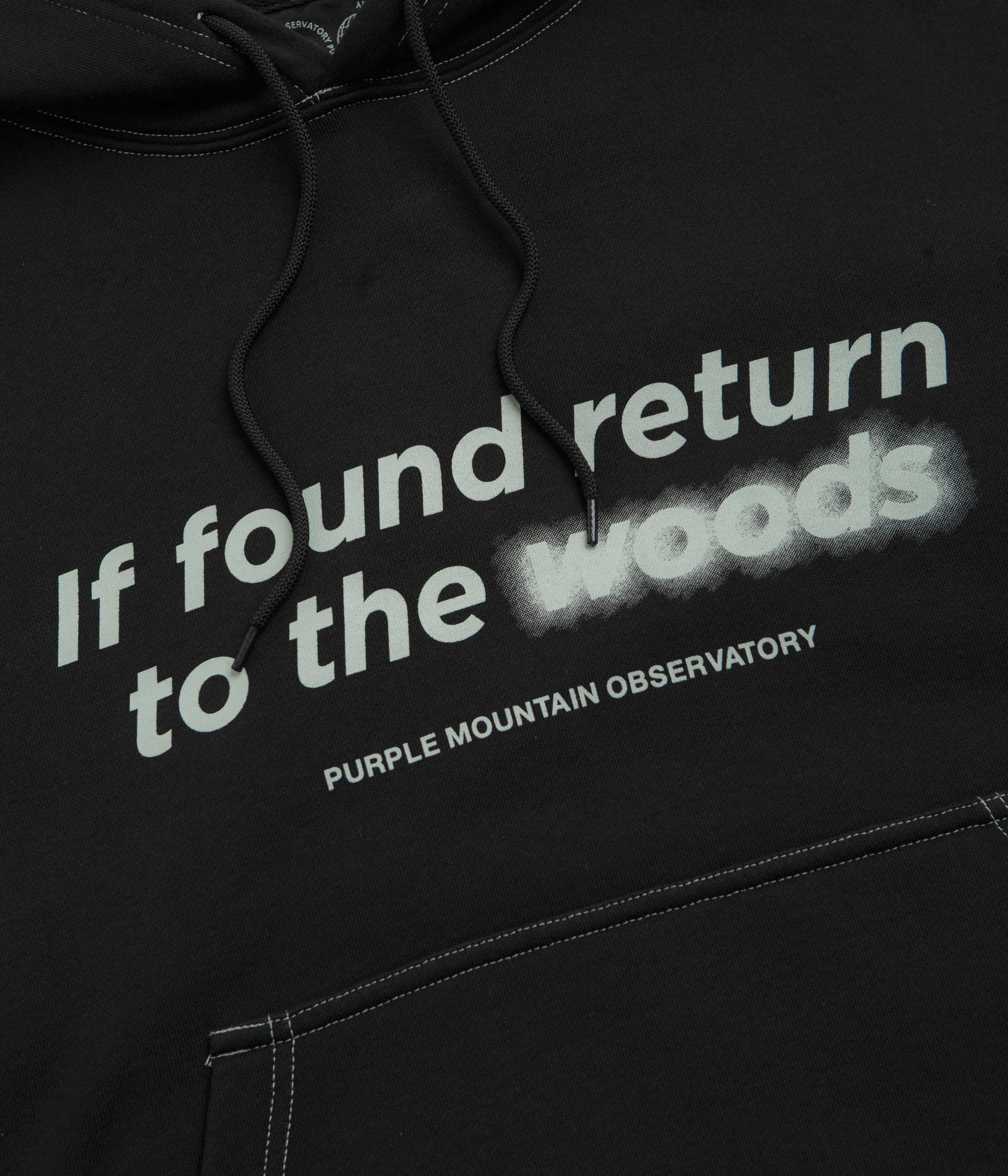 Purple Mountain Observatory Garment Dye Hoodie - Black / Black - Image 3