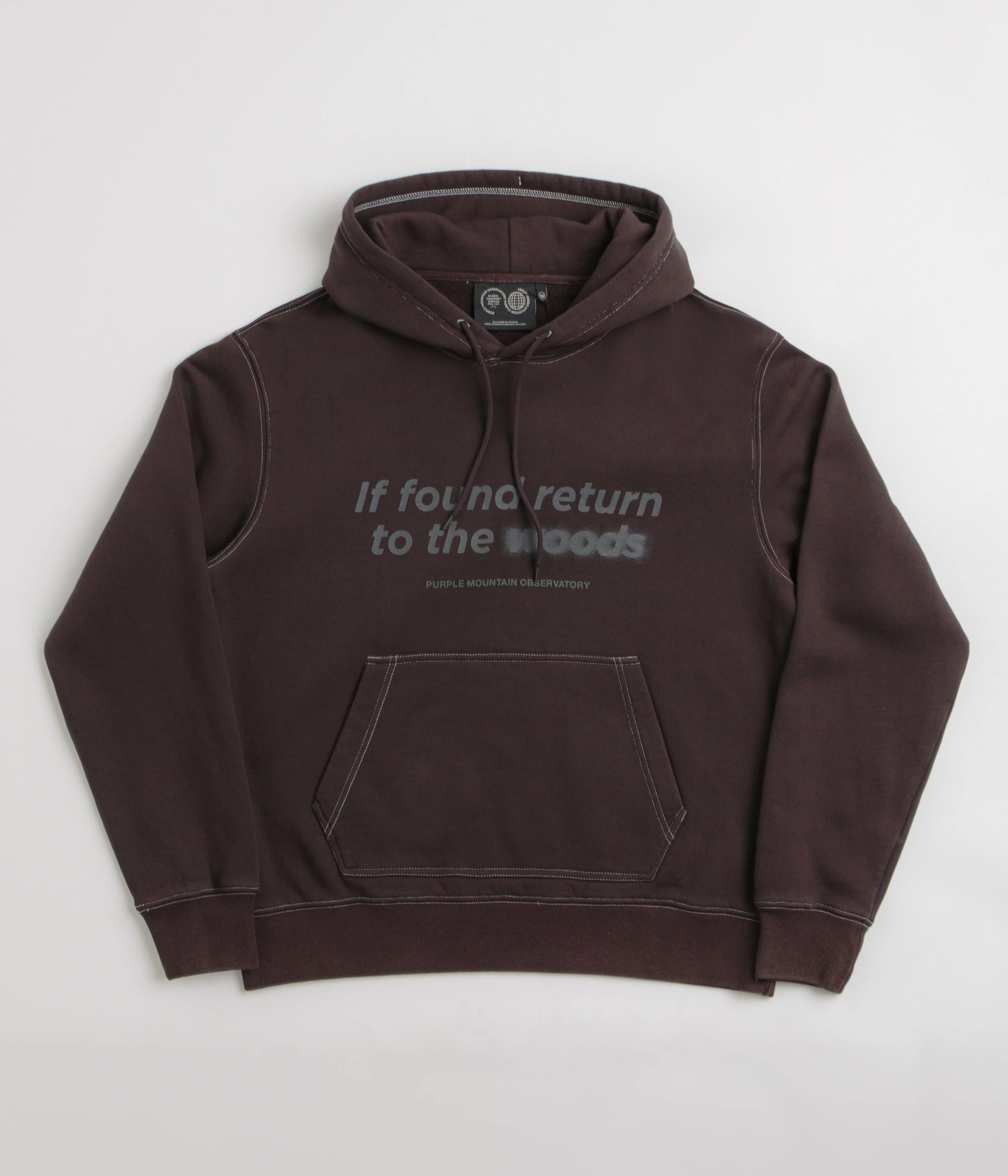 Purple Mountain Observatory Garment Dye Hoodie - Chocolate