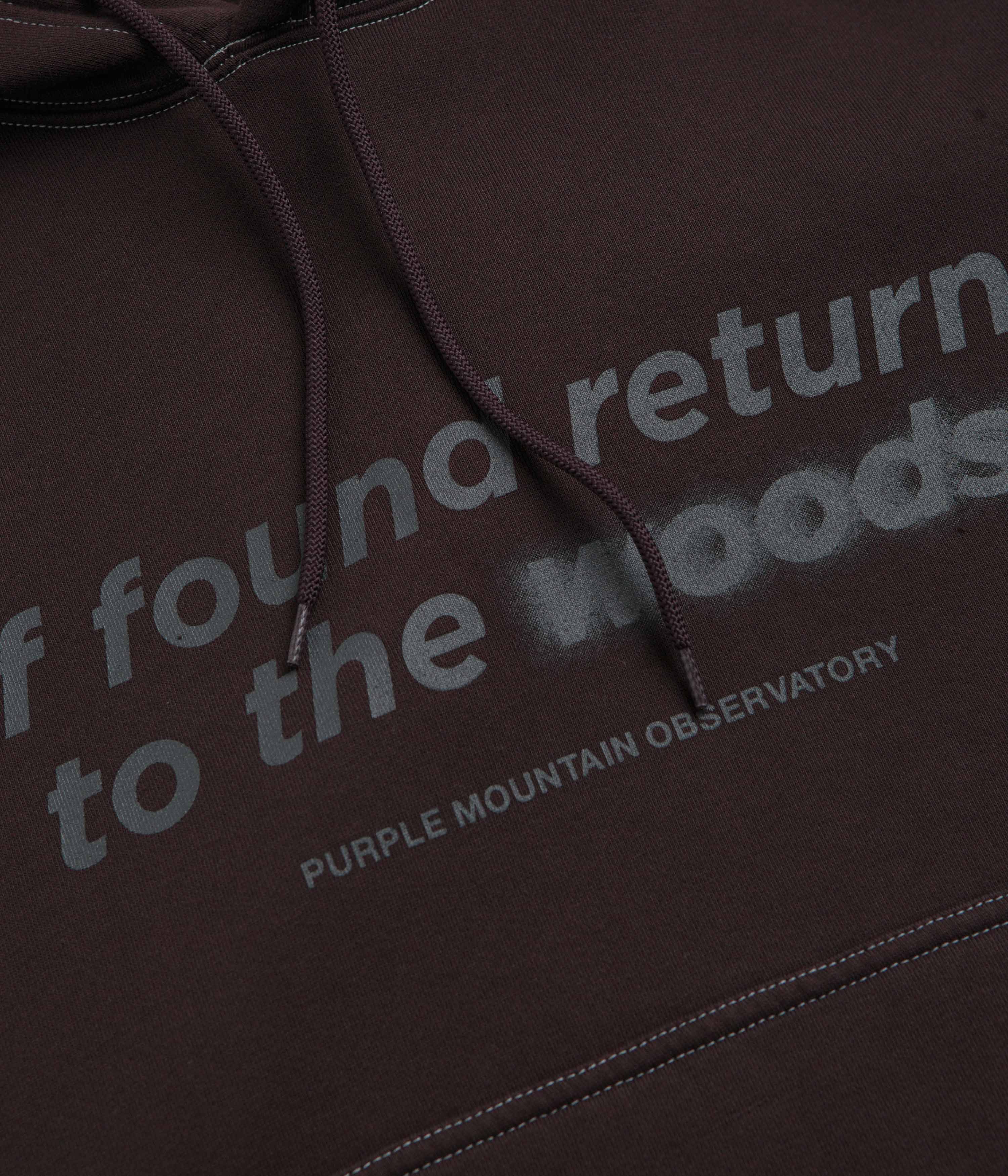 Purple Mountain Observatory Garment Dye Hoodie - Chocolate - Image 3