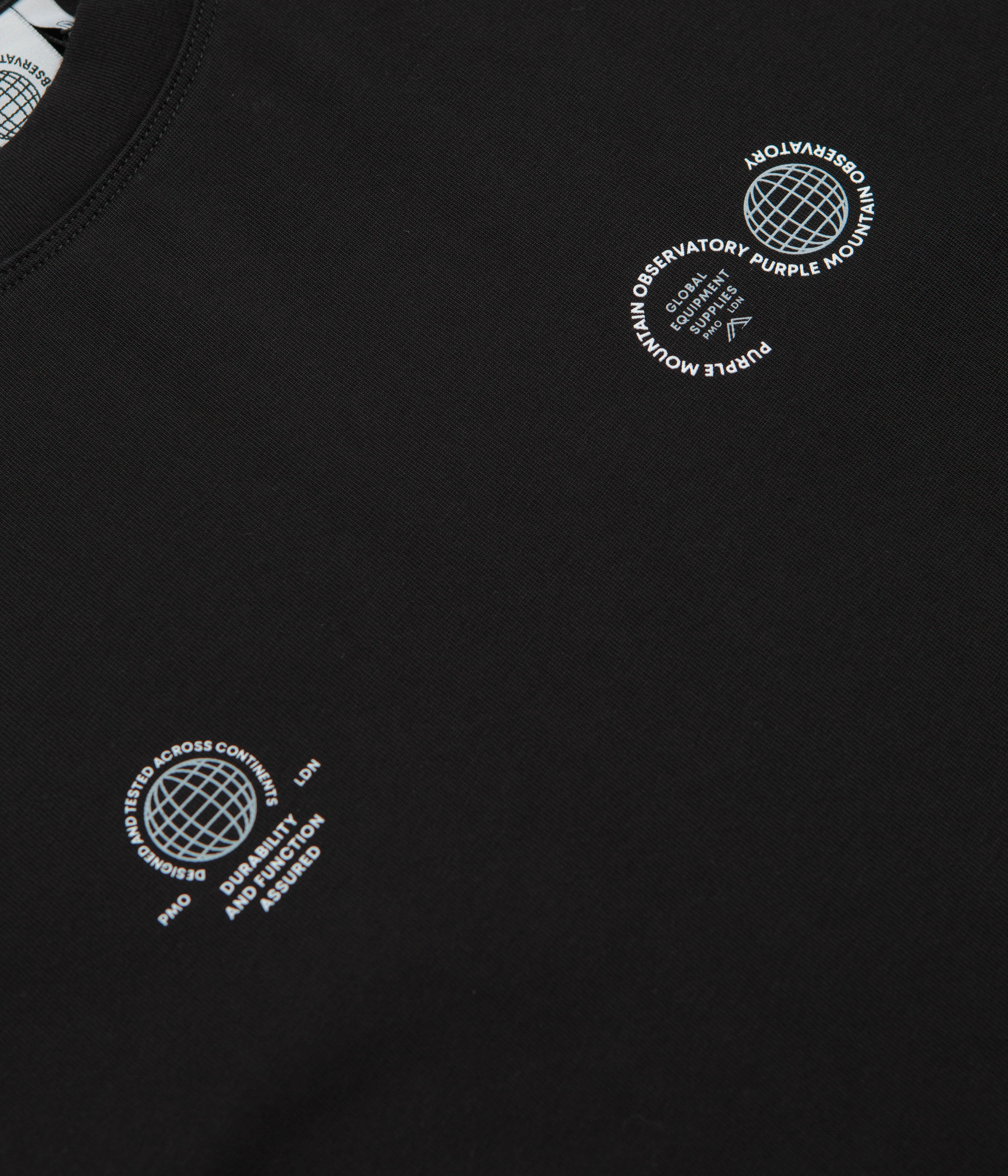 Purple Mountain Observatory Globe T-Shirt - Black / White - Image 5