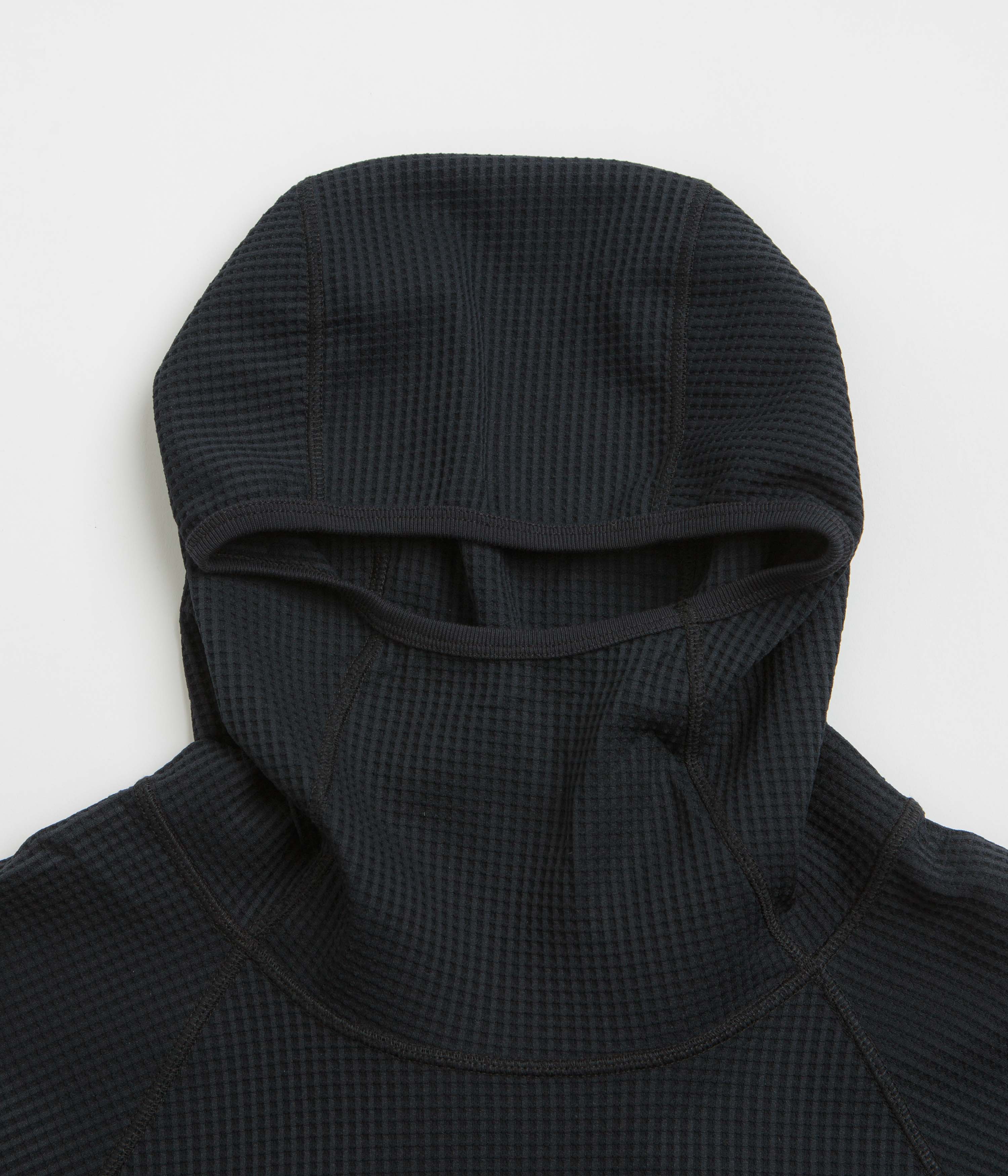 Purple Mountain Observatory Waffle Balaclava Hoodie - Black - Image 2