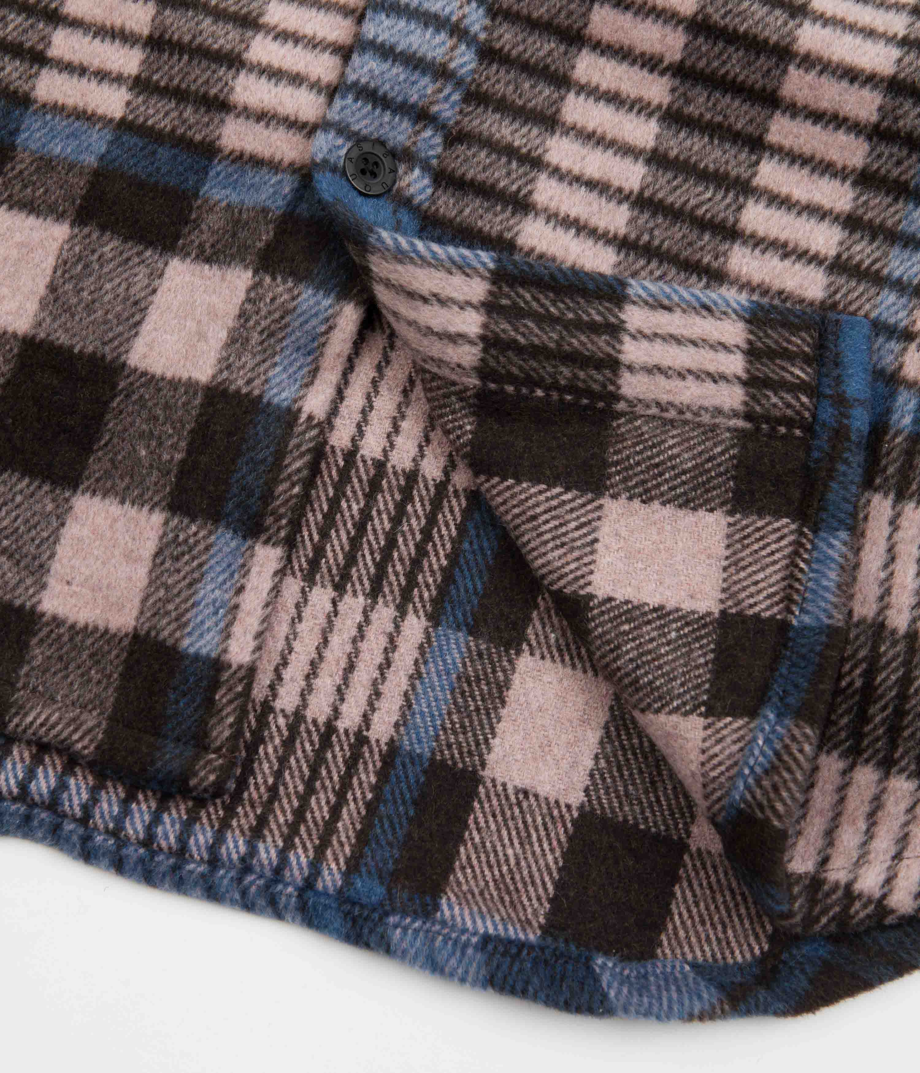 Quasi Screen Long Sleeve Flannel Shirt - Puce - Image 2