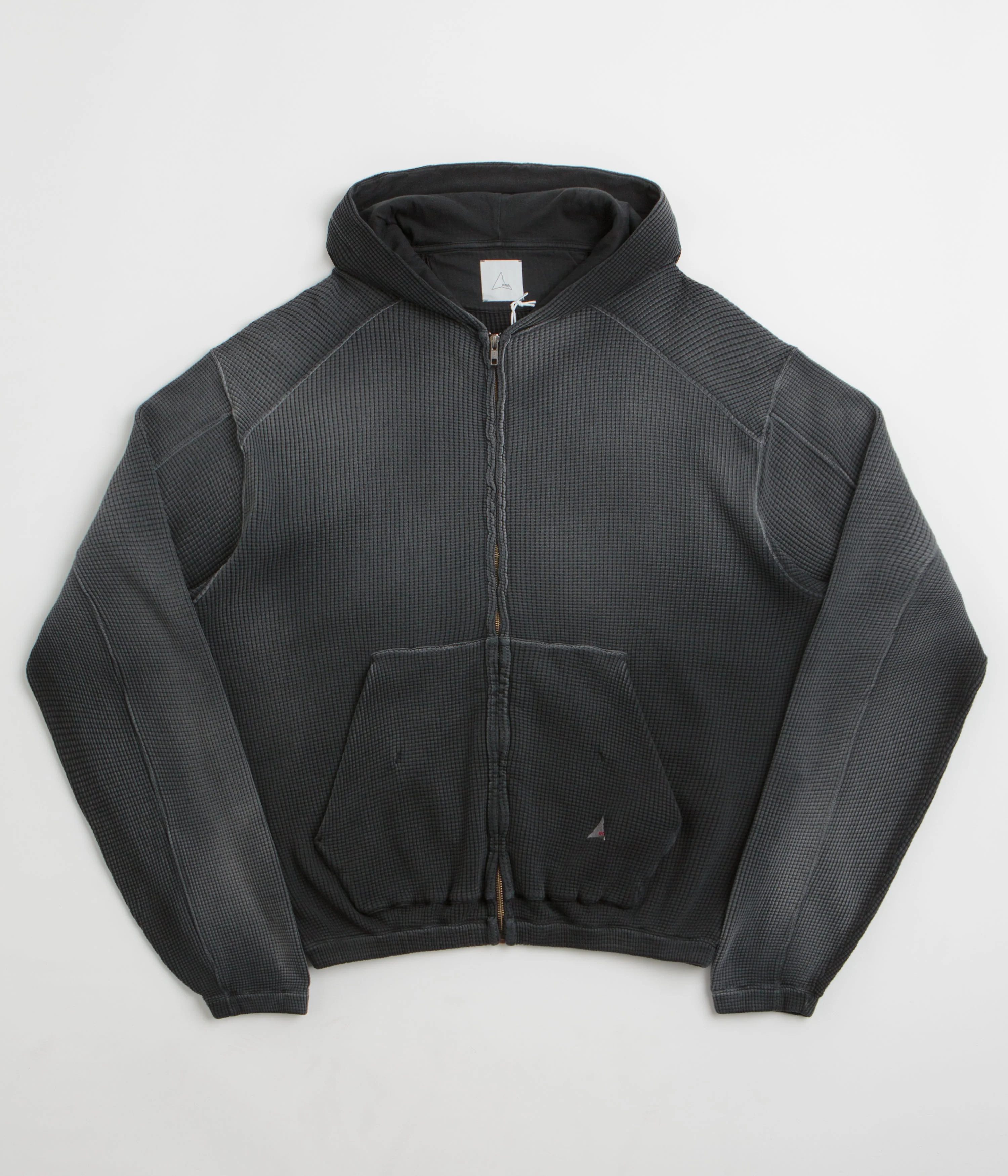 ROA Bee Sun Faded Zip Up Hoodie - Black