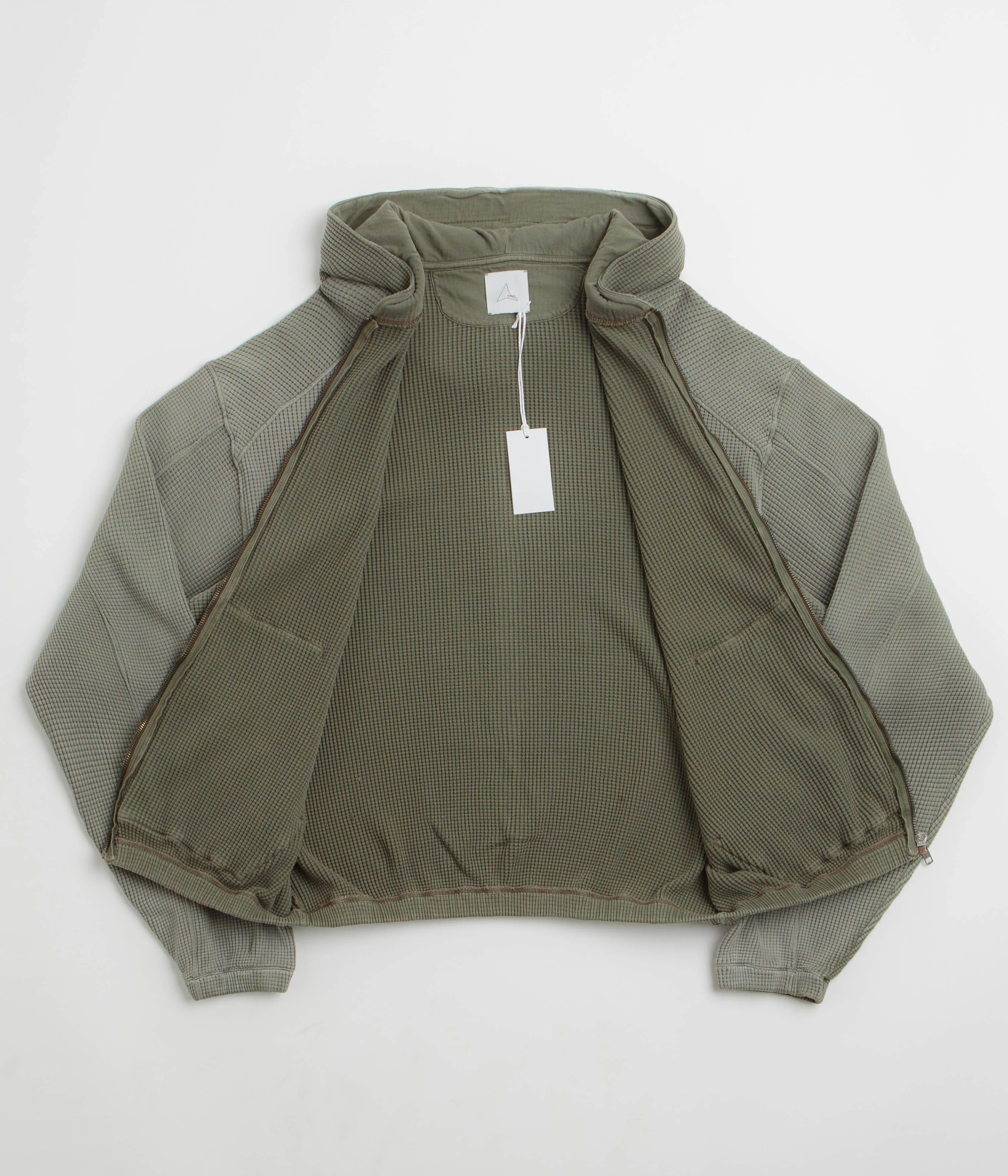 ROA Bee Sun Faded Zip Up Hoodie - Olive - Image 2
