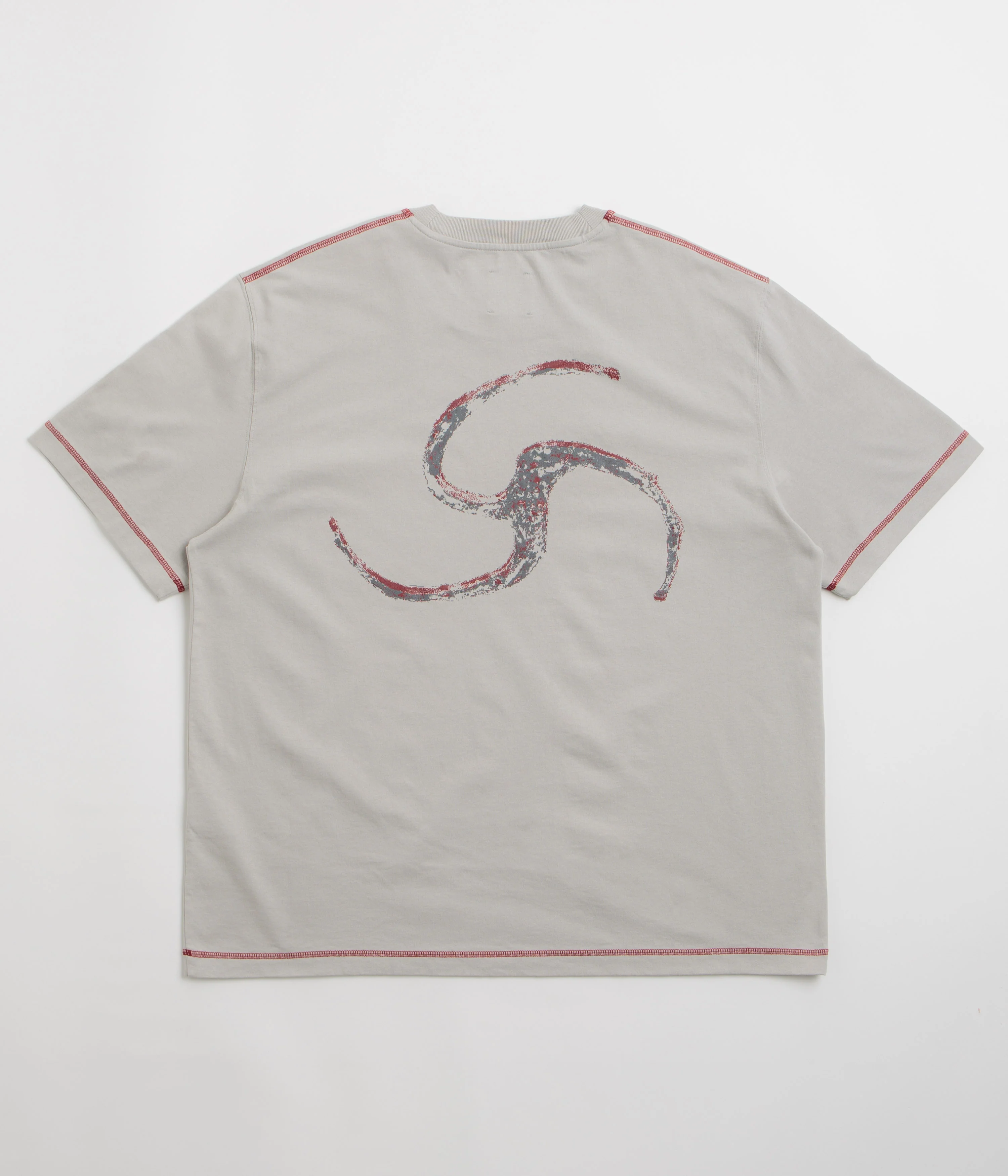 ROA Sticks Stitch T-Shirt - Light Grey - Image 2